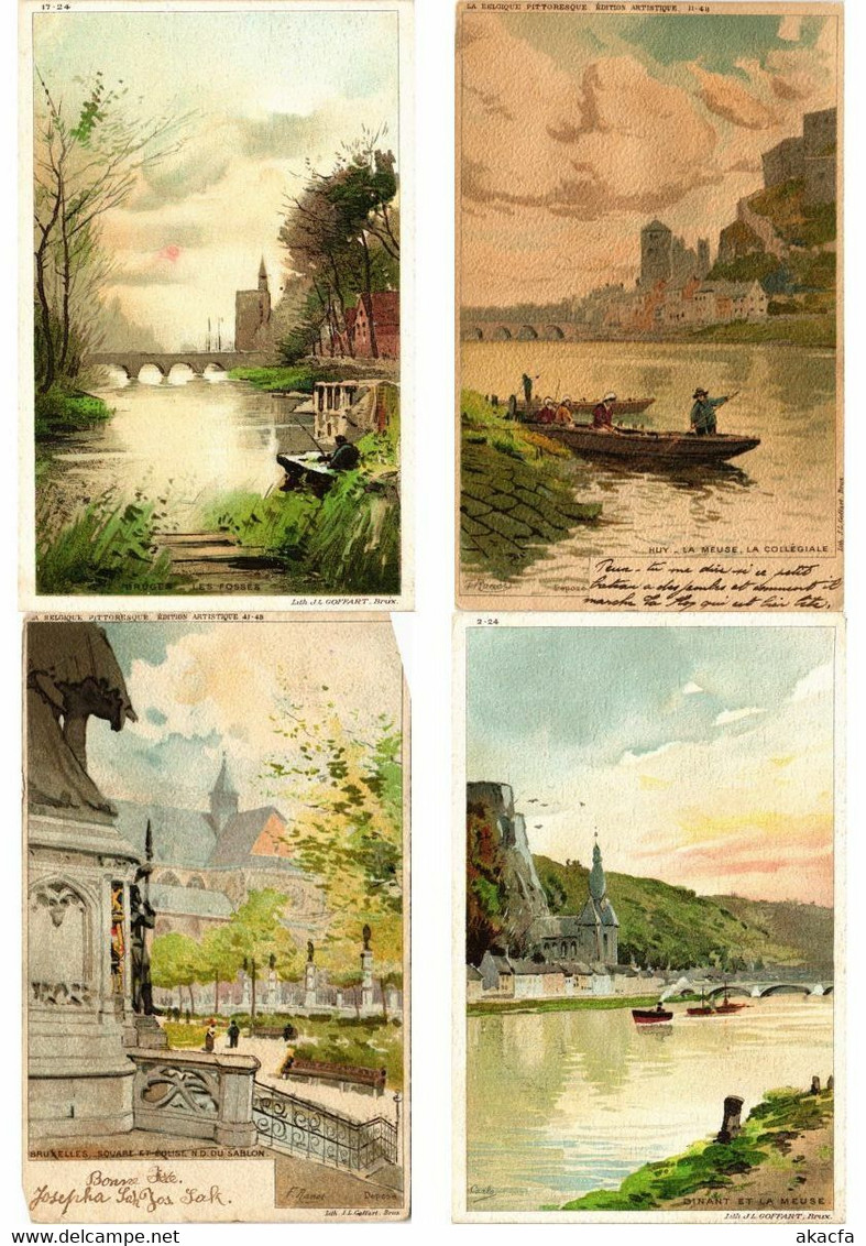 BELGIUM LITHOGRAPHY 37 Vintage LITHO postcards pre-1920 (L3841)