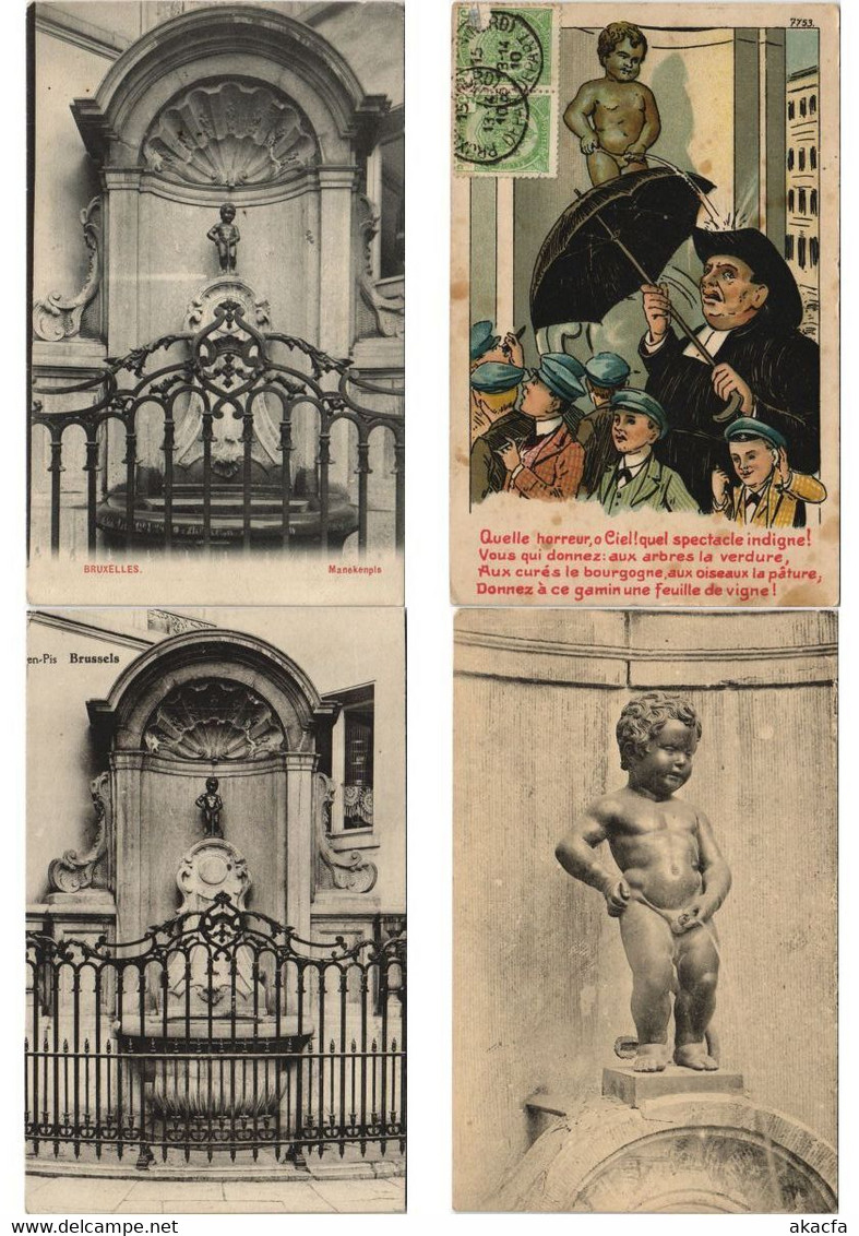 MANNEKEN PISS BRUSSELS BELGIUM 165 Vintage Postcards Pre-1950 (L5241) - Colecciones Y Lotes