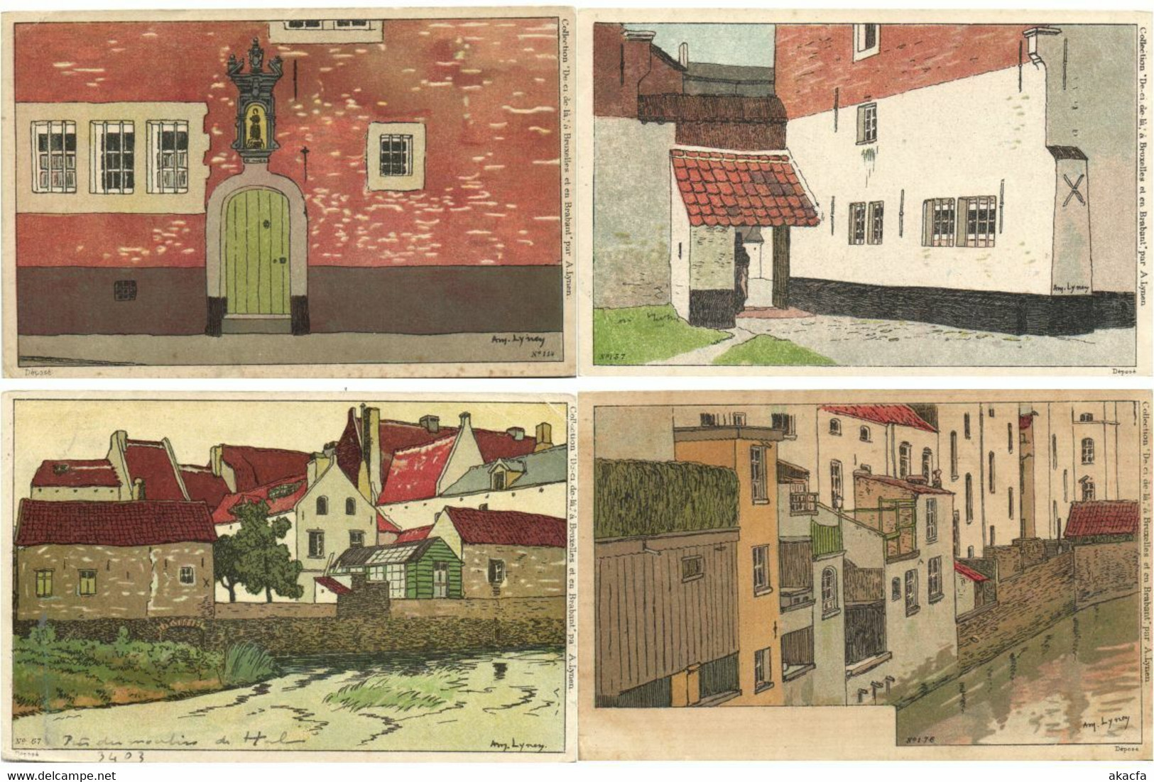 BELGIUM 69 Vintage Litho Postcards pre-1920 (L4107)