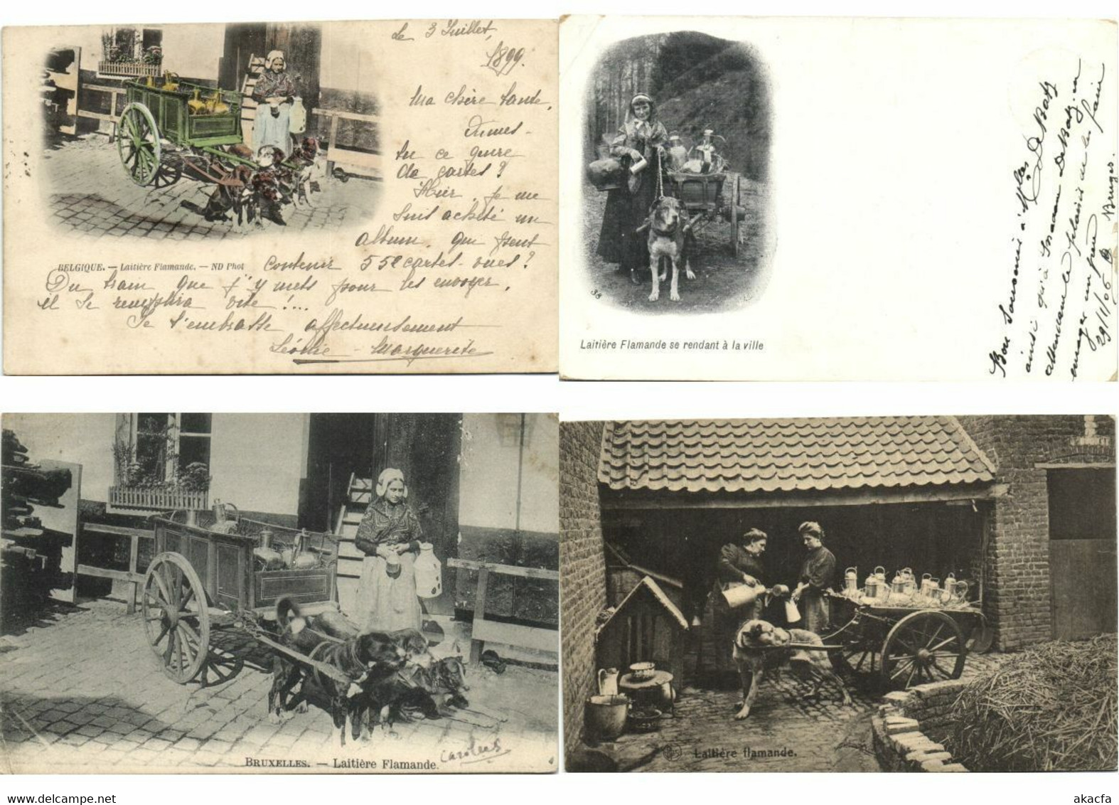 DOG CARTS BELGIUM 24 Vintage Postcards (L3306) - Verzamelingen & Kavels