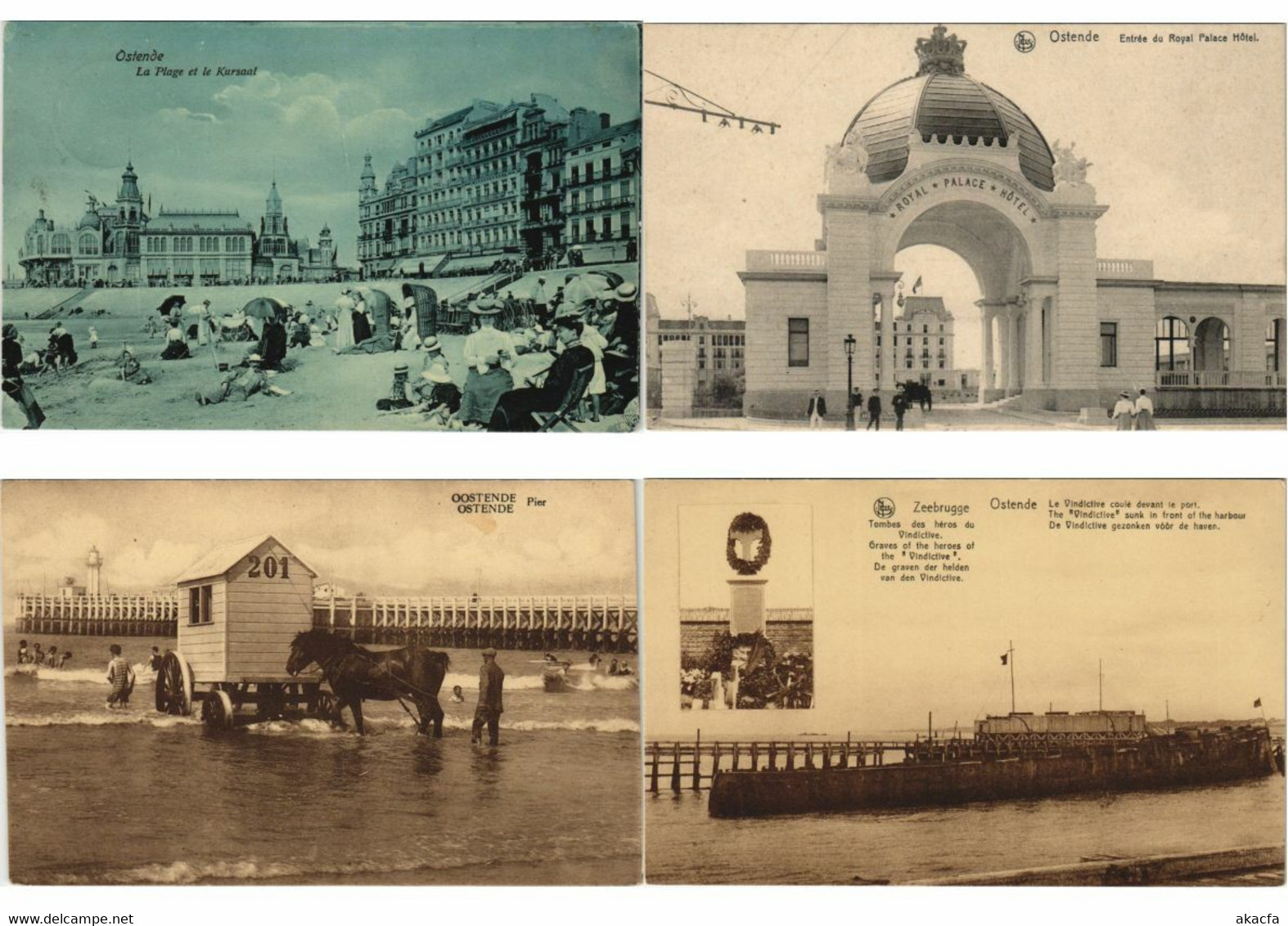 BELGIUM OSTENDE 350 Vintage Postcards Pre-1940 (L5130) - Collezioni E Lotti