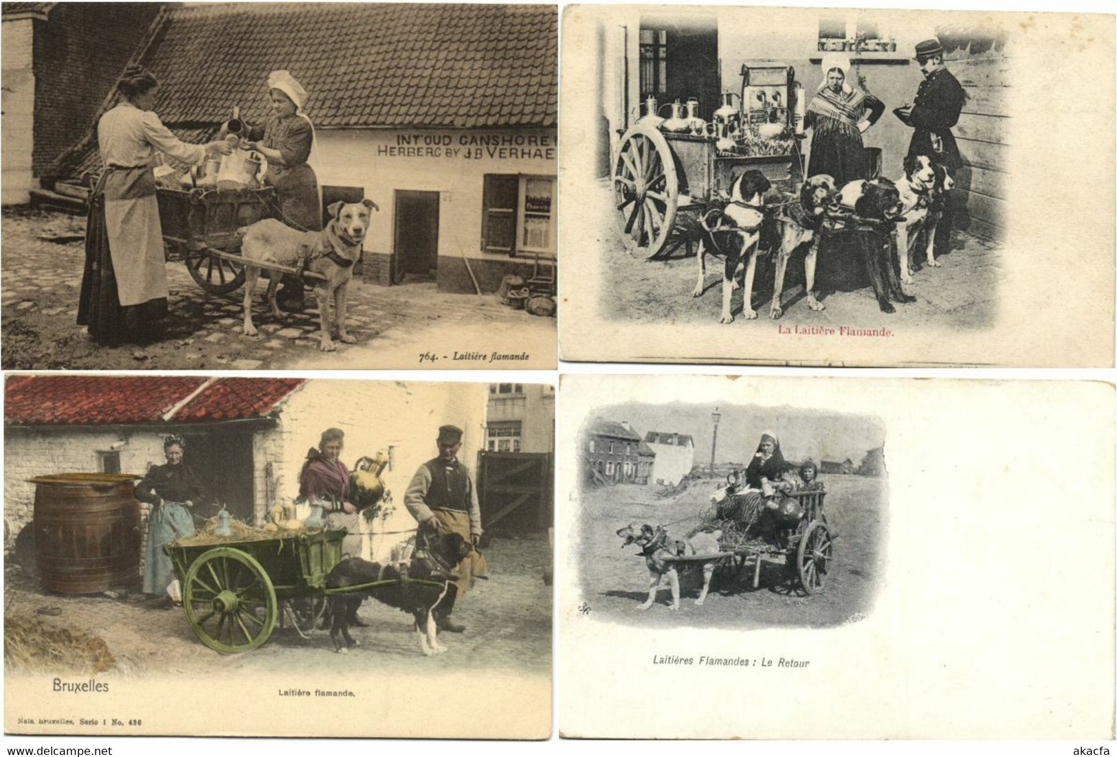 DOG CARTS BELGIUM With BETTER 51 Vintage Postcards Pre-1940 (L4315) - Collections & Lots