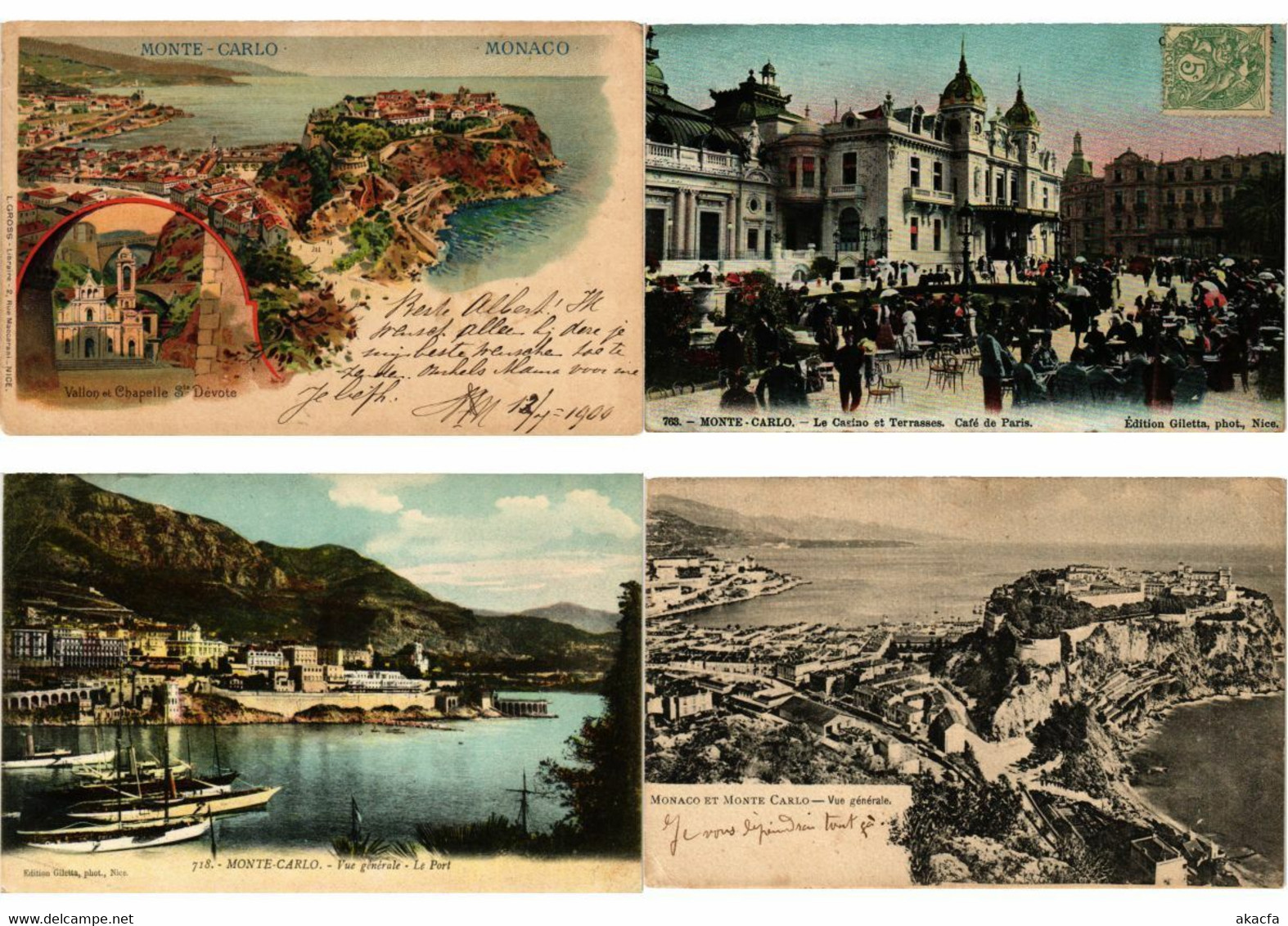 MONACO 1000 Vintage Postcards Mostly Pre-1950 with BETTER (L2766)