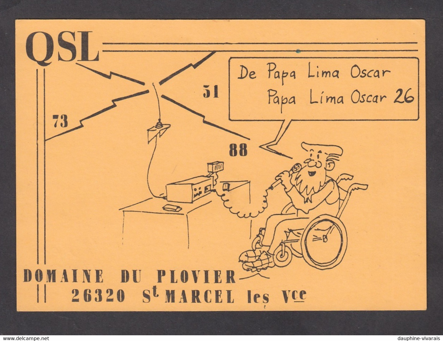 LOT DE 4 CARTES QSL - CLUB PLOPLO 26 - DOMAINE DU PLOVIER - SAINT MARCEL-LES-VALENCE DROME - CB