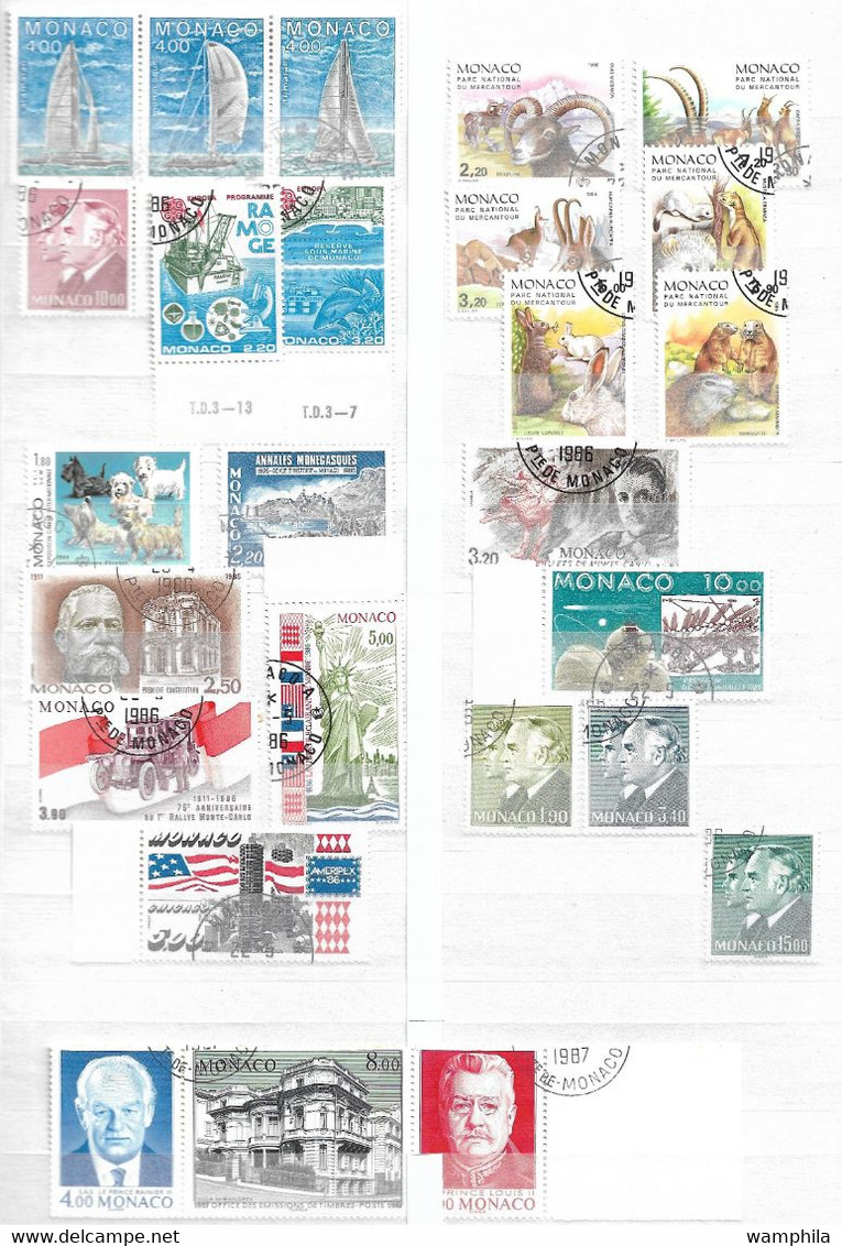 Monaco Collection De 510 Timbres Oblitérés De 1984/2005 Cote +700€ - Lots & Serien