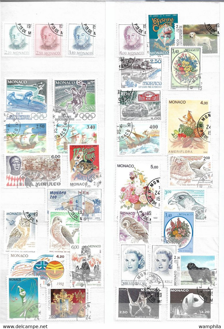 Monaco Collection De 510 Timbres Oblitérés De 1984/2005 Cote +700€ - Collections, Lots & Series