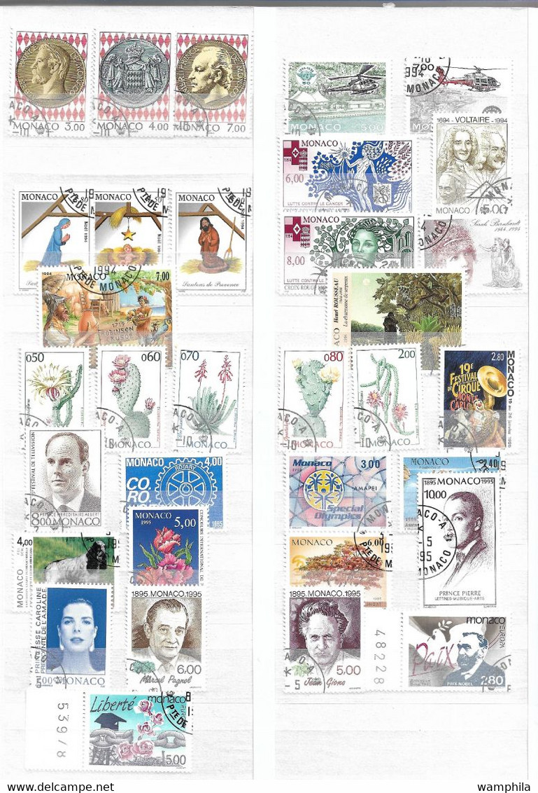 Monaco Collection De 510 Timbres Oblitérés De 1984/2005 Cote +700€ - Collections, Lots & Séries