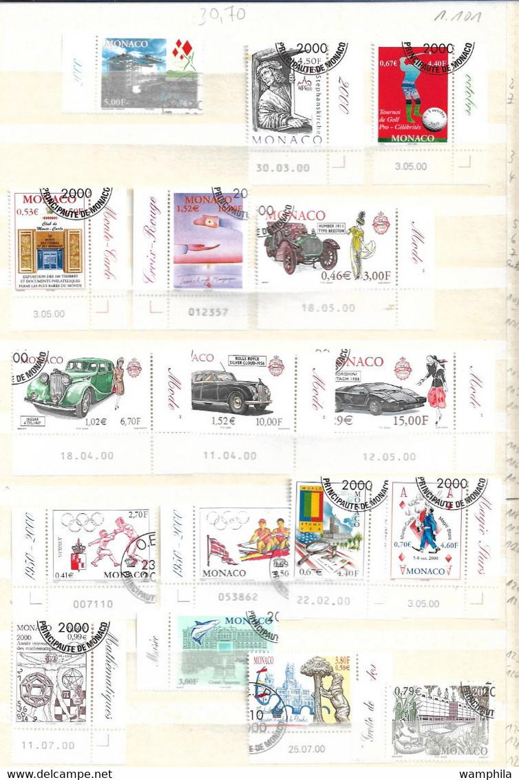 Monaco collection de 510 timbres oblitérés de 1984/2005 cote +700€