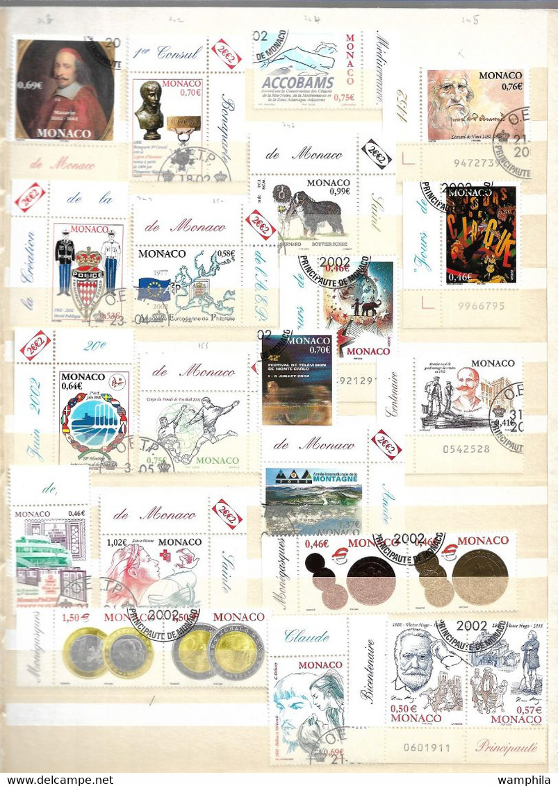 Monaco collection de 510 timbres oblitérés de 1984/2005 cote +700€