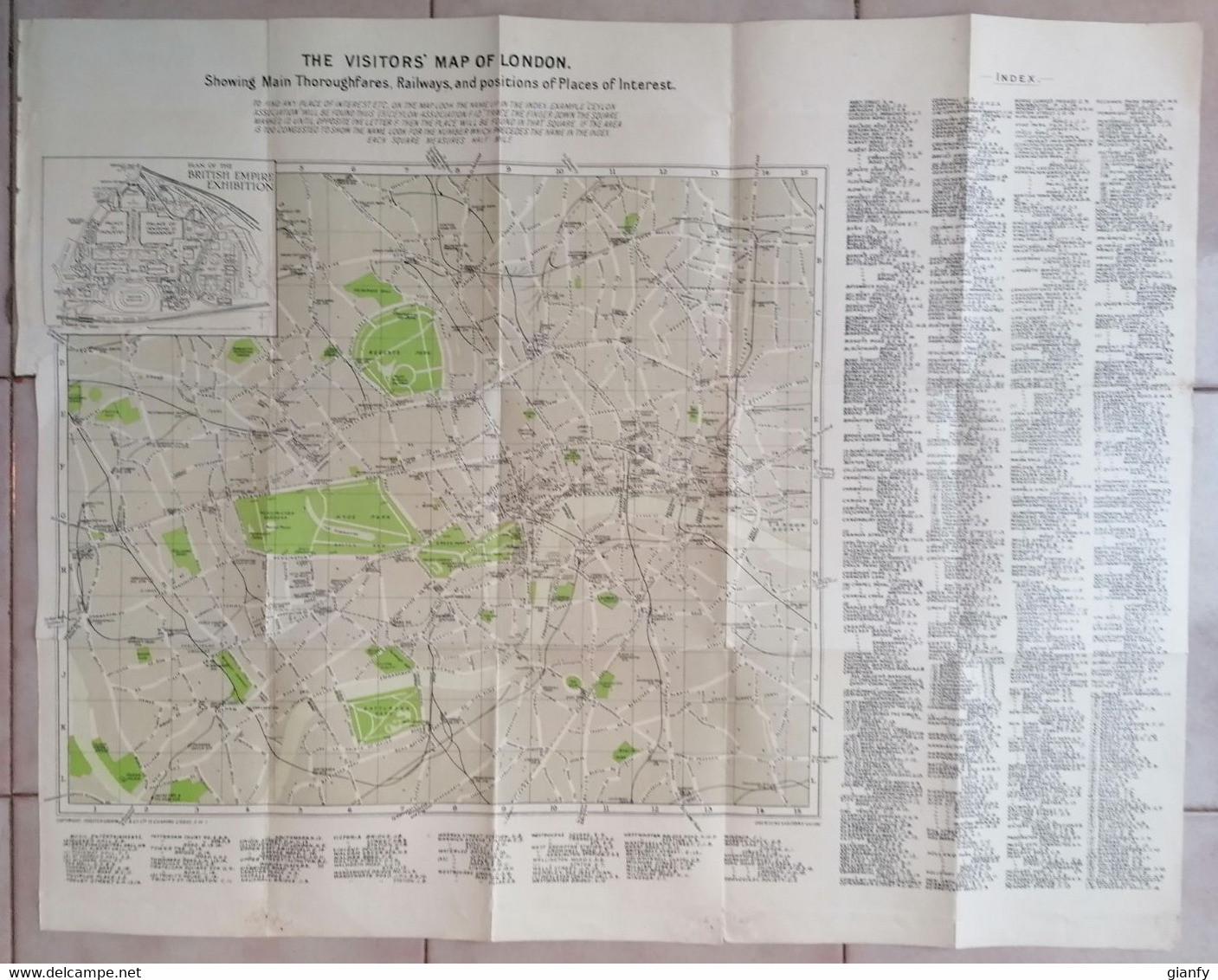 THE VISITORS' MAP OF LONDON 1925 RARE - Cartes Topographiques