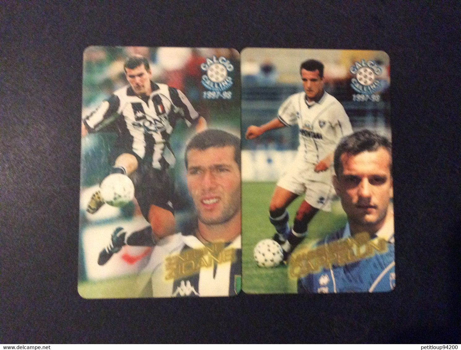 2 TELECARTES  *ITALIE  Football  PANINI  Calcio 1997-1998  ZINEDINE ZIDANE  MASSIMILIANO CAPPELLINI - Öff. Themen-TK