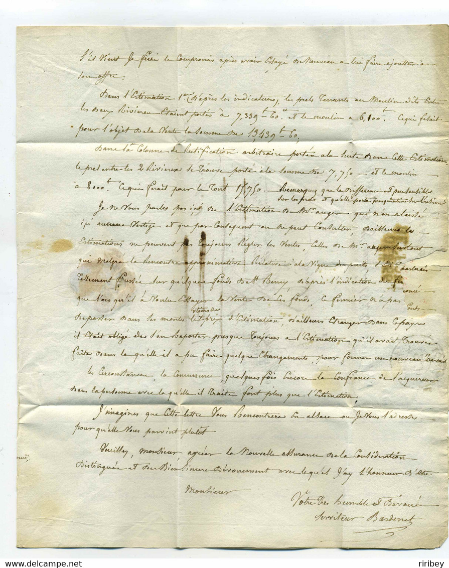 DEBOURSE 66 BELFORT Sur Lettre De VESOUL / Dept Haut Rhin + Haute Saône / 1822 / Pour Le Député D'Argenson - 1801-1848: Précurseurs XIX