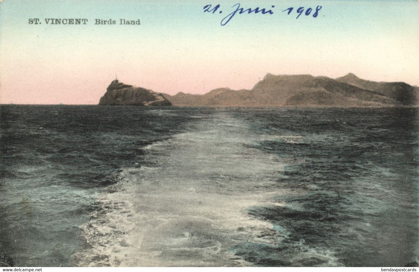 Cape Verde, St. VINCENT, Birds Island (1908) C.A.W. Grün Postcard - Cap Vert