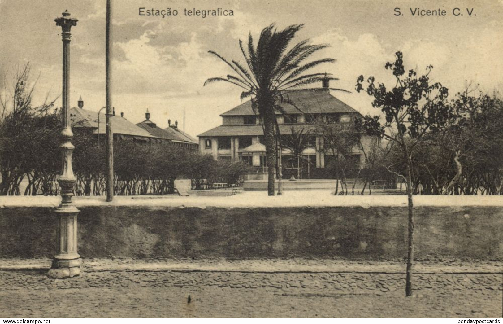 Cape Verde, SÃO VICENTE, Estação Telegrafica, Telegraph Station (1910s) Postcard - Cap Vert