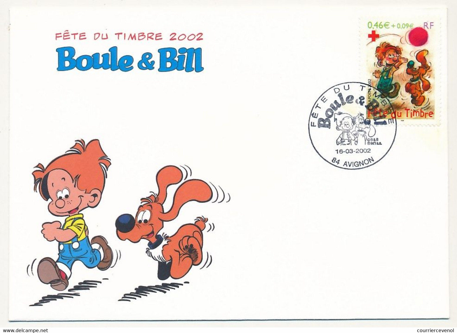 Enveloppe Fédérale - Fête Du Timbre AVIGNON 2002 - Boule Et Bill - 16.03.2002 - Cartas & Documentos