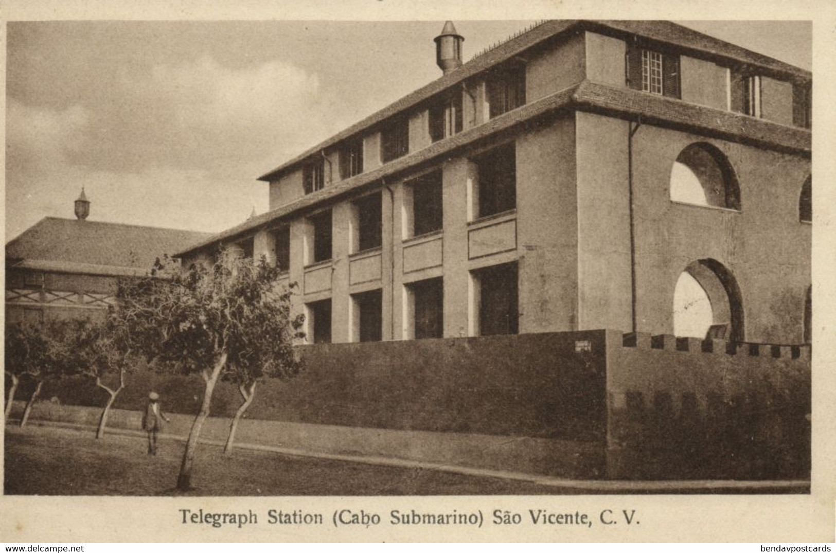 Cape Verde, SÃO VICENTE, Estação Telegrafica, Telegraph Station (1920s) Postcard - Cap Vert