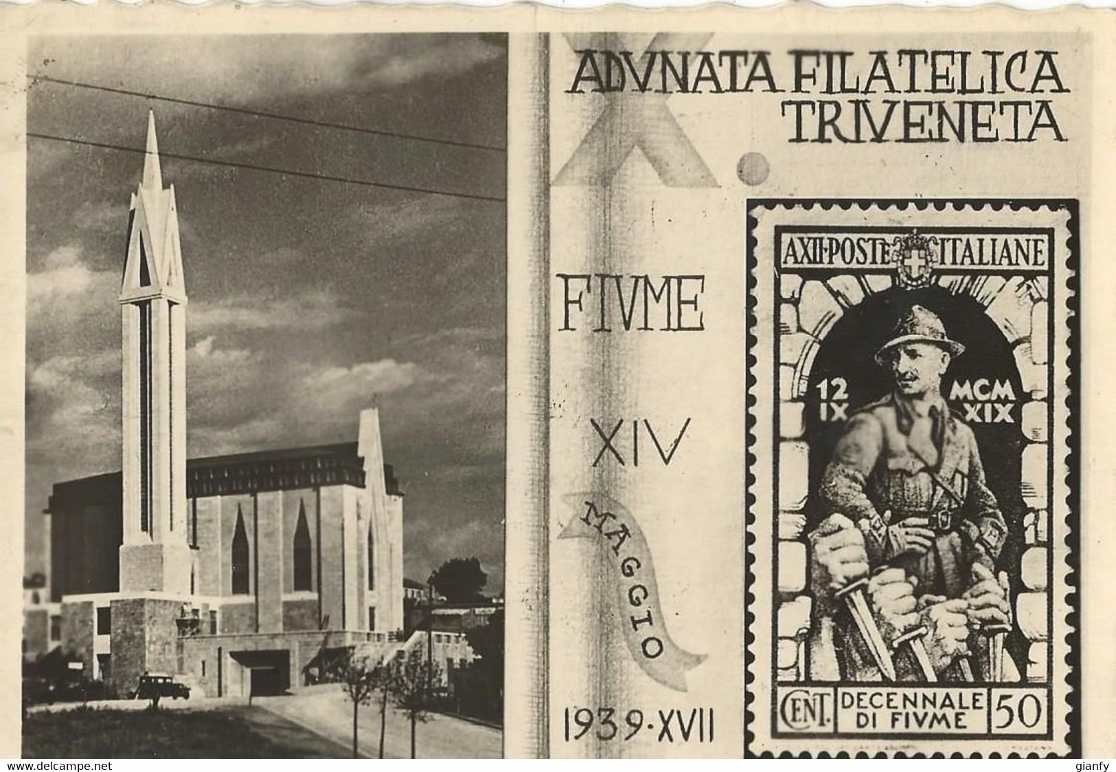 FIUME ADUNATA FILATELICA TRIVENETA 1939 X SUSAK CROAZIA - Bourses & Salons De Collections