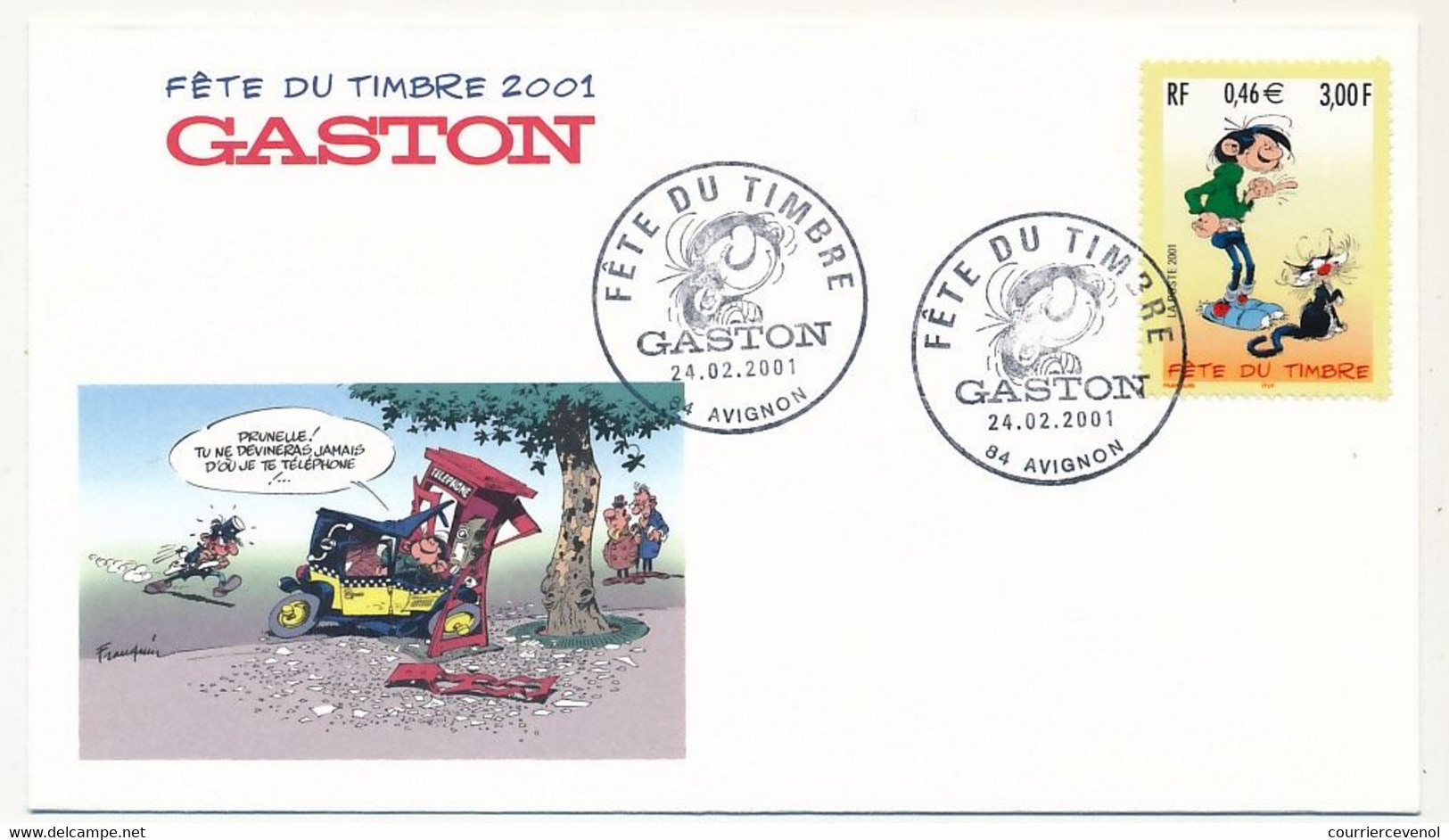 FRANCE - Enveloppe Fédérale - Fête Du Timbre 2001 - Gaston - Avignon - 11/03/2000 - Briefe U. Dokumente