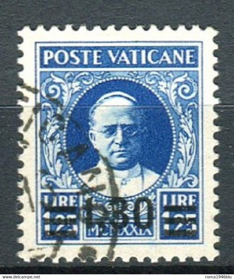 VATICANO 1934 PROVVISORIA 1,30 SU 1,25 II TIRAT. CENTRATISSIMO F.TO ALBERTO DIENA, RAFFAELE DIENA, RAYBAUDI - Usati