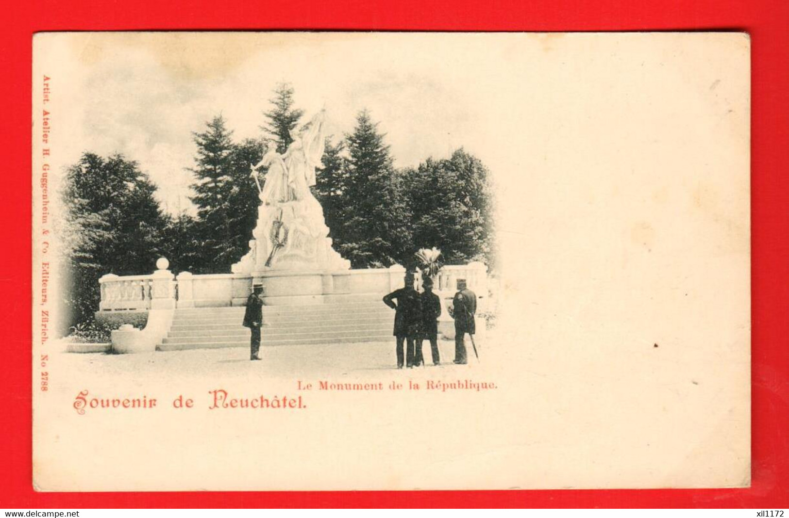 DAI-13 Souvenir De Neuchâtel  Monument De La République. Dos Simple. Circ. De Colombier En 1999 Commissariat Des Guerres - Colombier