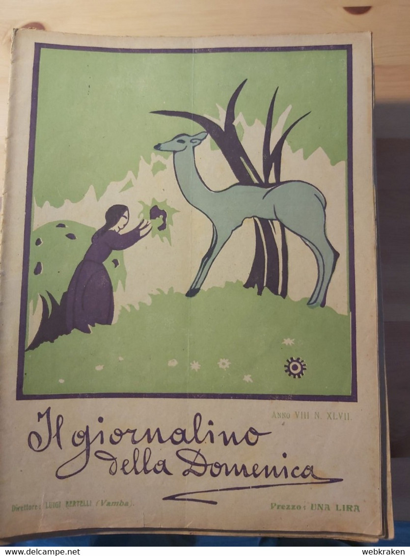 RIVISTA PER RAGAZZI IL GIORNALINO DELLA DOMENICA DI LUIGI BERTELLI VAMBA ANNO ANNO VIII NR. XLVII NR. 47 RETRO COLORATO - Niños Y Adolescentes