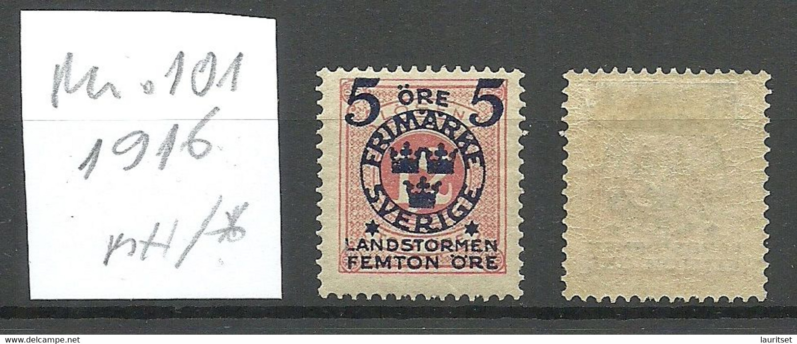 Schweden SWEDEN 1916 Michel 101 * - Unused Stamps