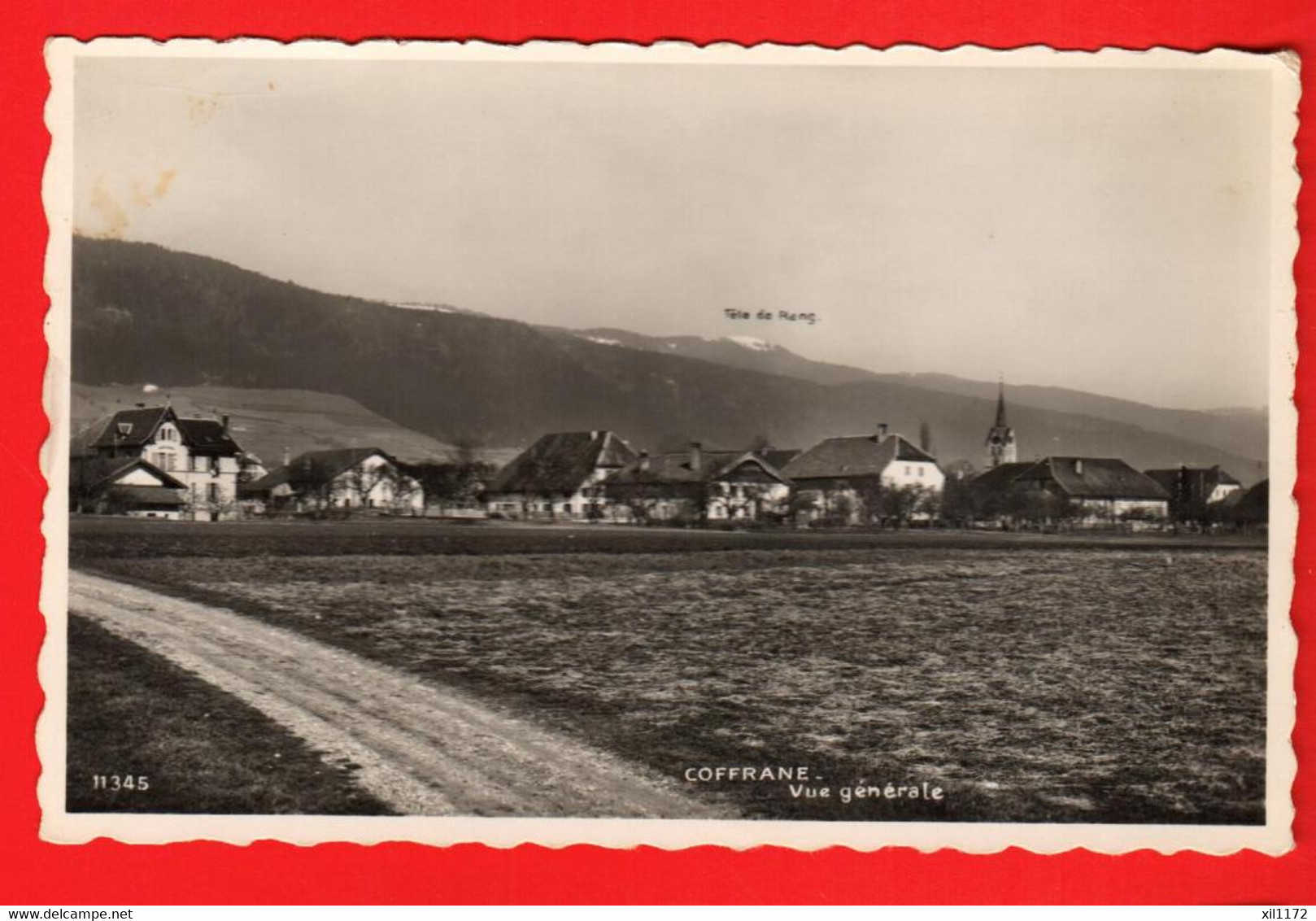 DAI-20 Coffrane , Vue Générale. Perrochet. 11345  Circ. 1950  Timbre Déchirré - Coffrane