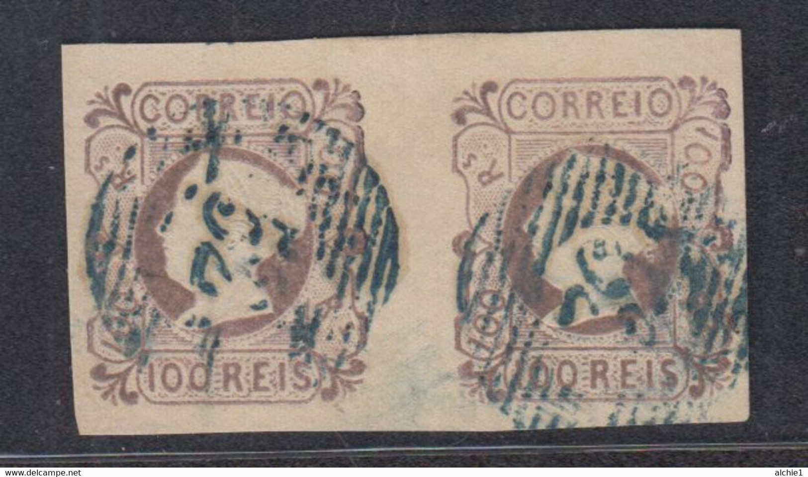 1853 - D. Maria II - Pair Of 100 Reis - CE 4 - Usati