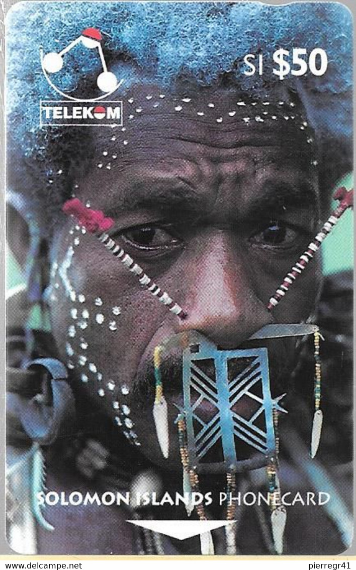 CARTE-MAGNETIQUE-ILES SALOMON-50$-HOMME De SANTA CRUZ-Temou -TBE - Solomon Islands