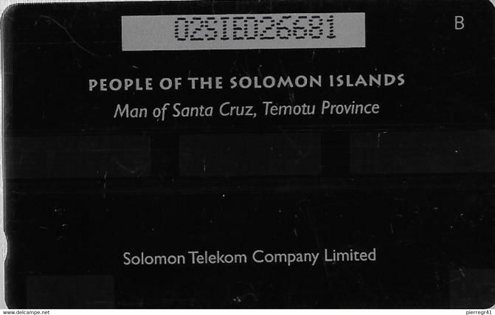 CARTE-MAGNETIQUE-ILES SALOMON-50$-HOMME De SANTA CRUZ-Temou -TBE - Solomon Islands