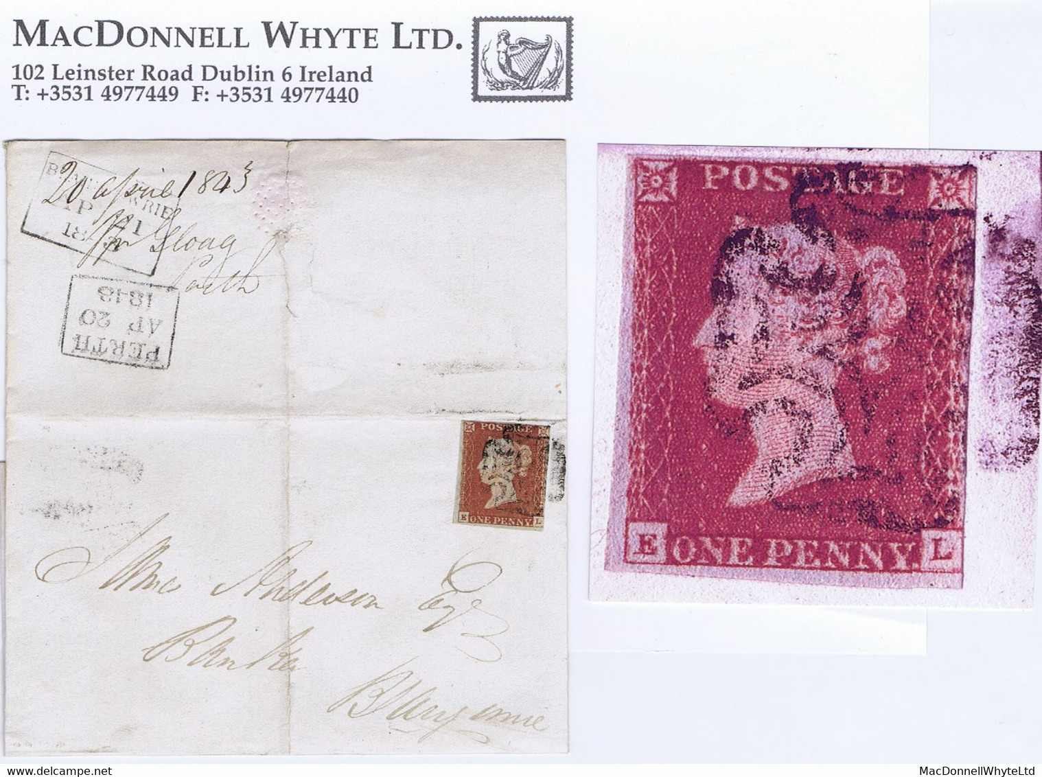 GB 1841 1d Red Plate 19 EL Tied Perth Maltese Cross To 1843 Cover To Blairgowrie PERTH AP 20 1843 - Lettres & Documents