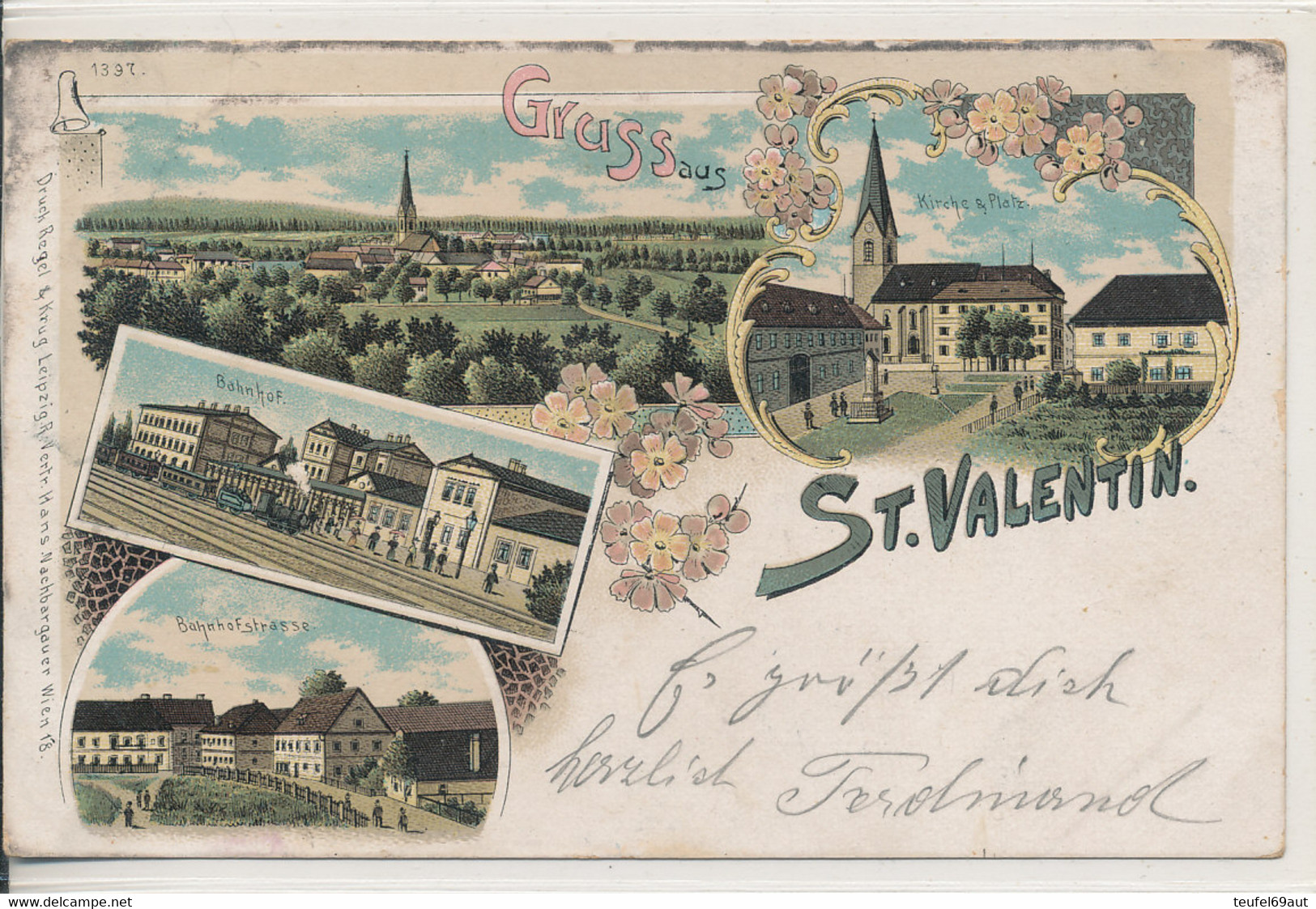 AK NÖ St. Valentin - Gruss Aus .. Litho Verl. Regel U. Krug Bez. Amstetten 1899 - Amstetten