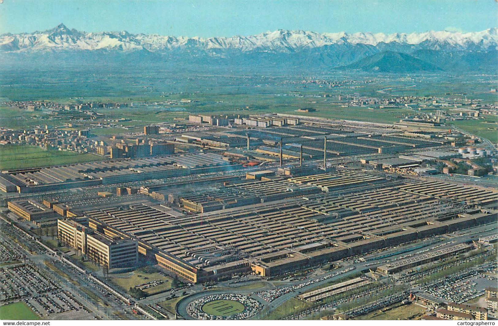 Torino Stabilimenti Di Mirafiori Fiat Aerial View Panorama Postcard - Transportes