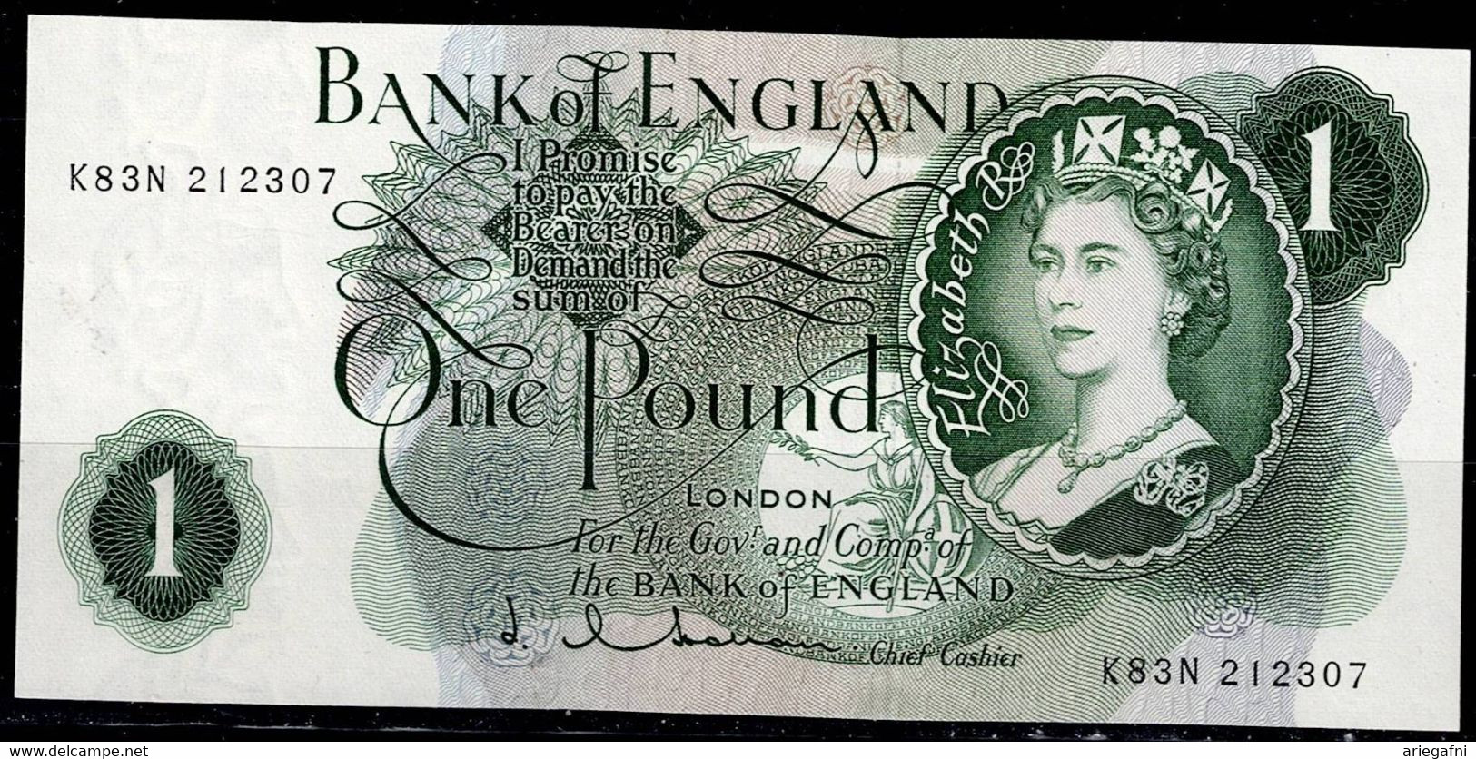UNITED KINGDOM 1960-70 BANKNOTES ELIZABETH II 1 POUND VF!! - 1 Pond