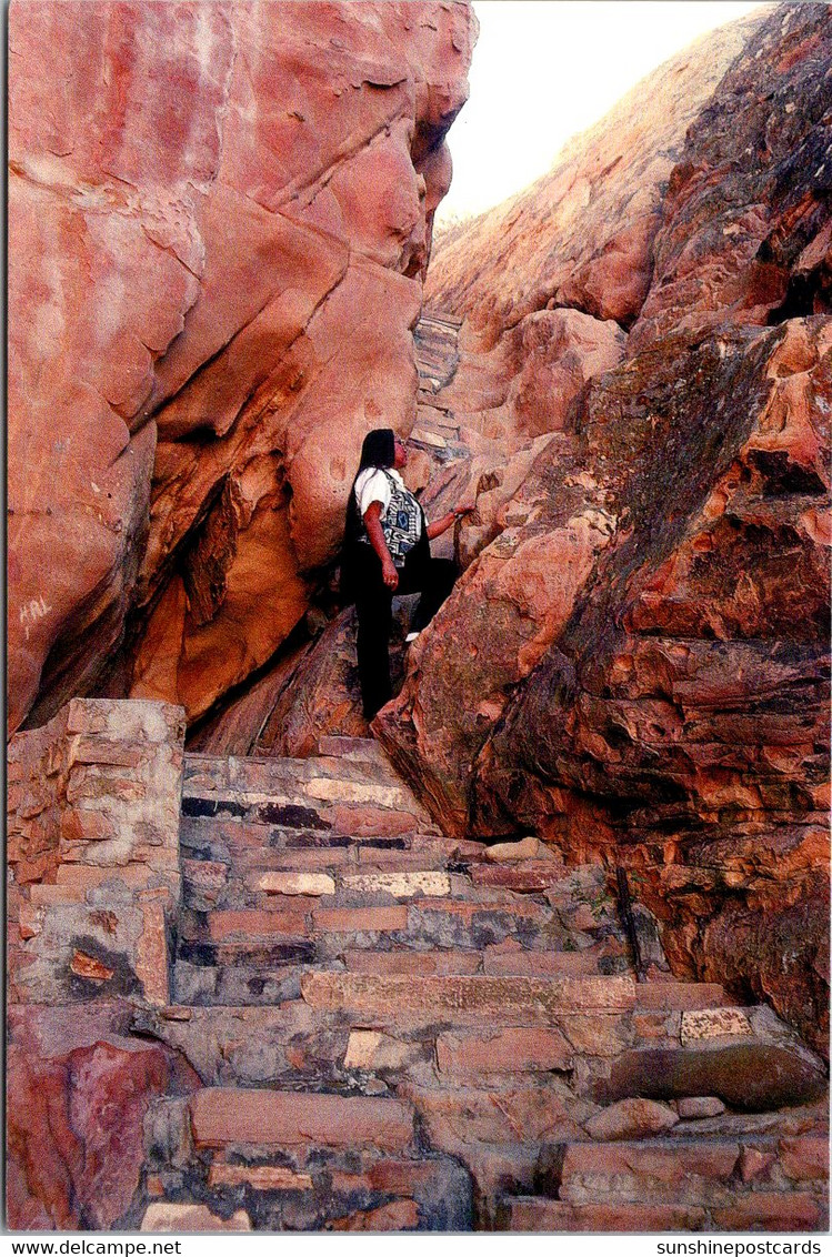 New Mexico Pueblo Of Acoma Ancient Stone Stairway - Albuquerque