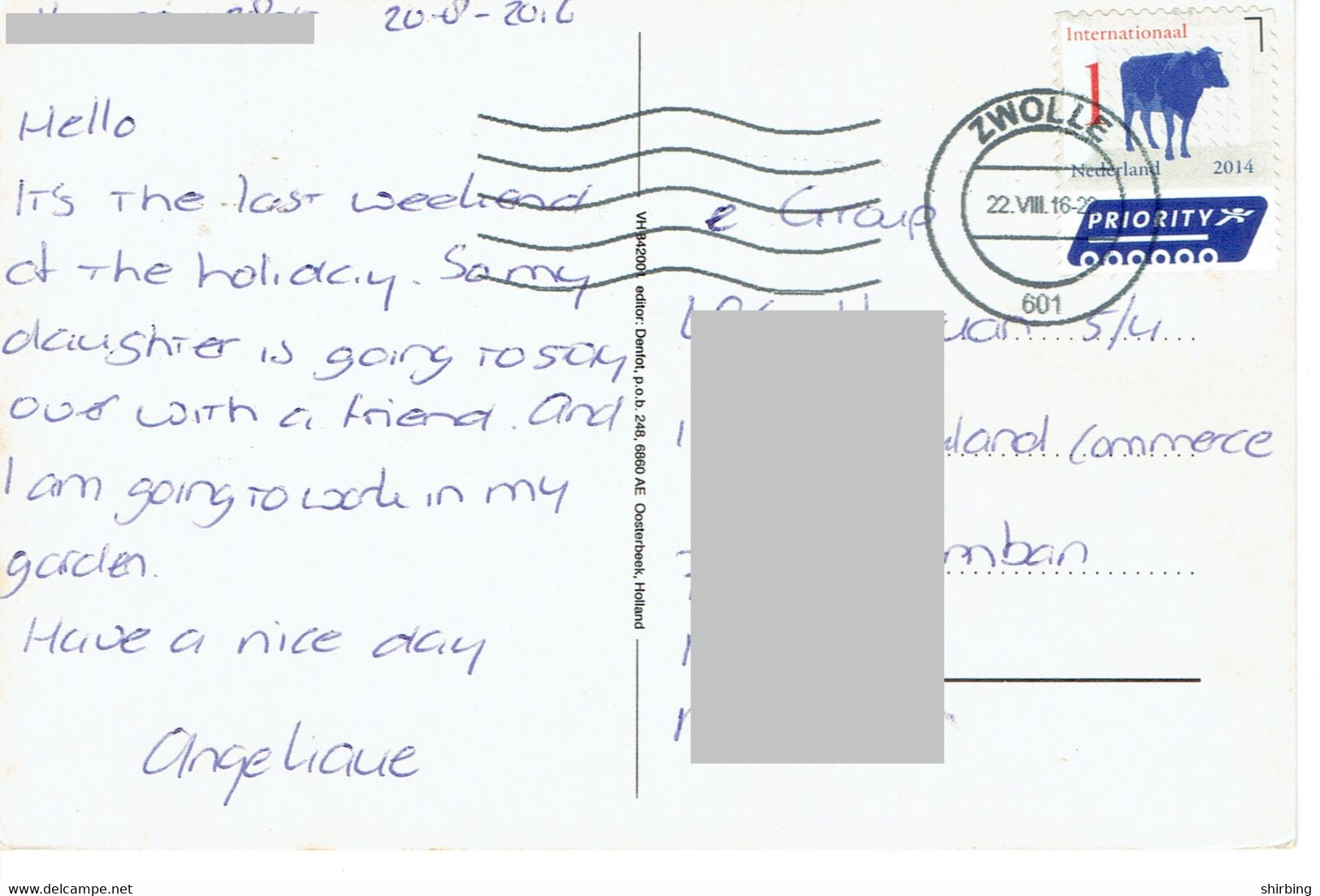 C7  - Netherland - Cow Milk Stamps Used On Postcard - Briefe U. Dokumente