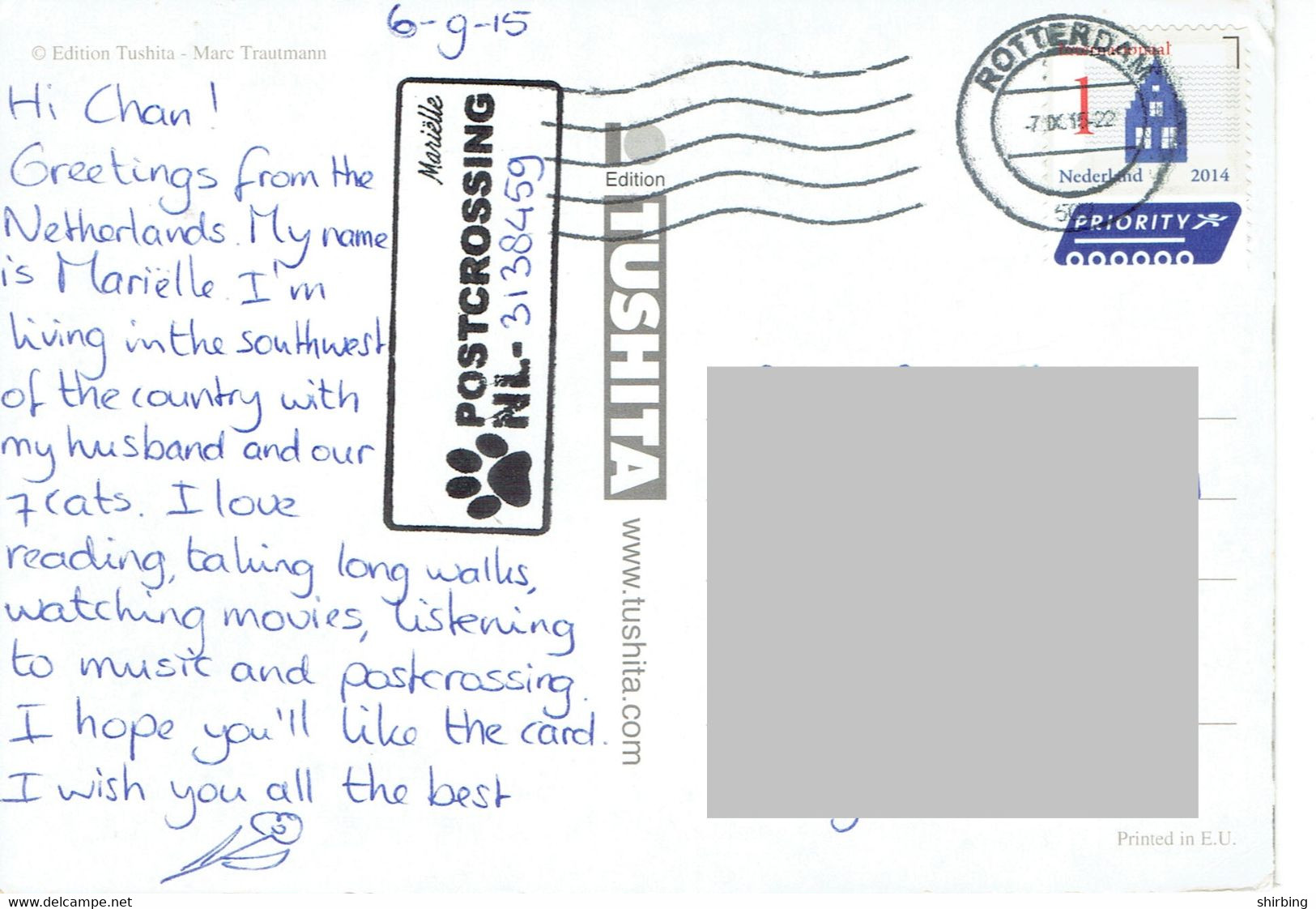 C7  - Netherland - Church Building Stamps Used On Postcard - Briefe U. Dokumente
