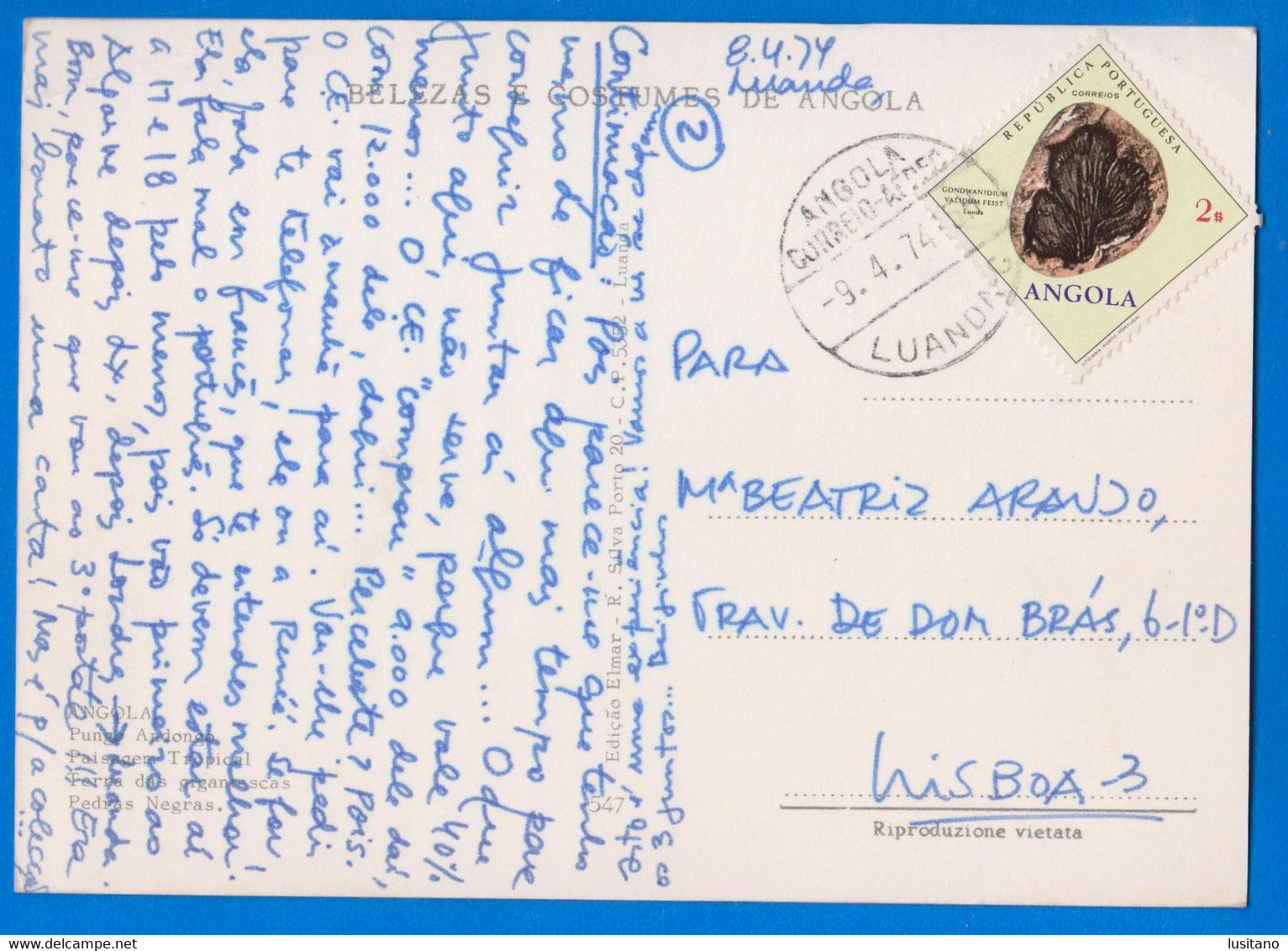 Angola - Pungo Andongo Paisagem Tropical, Terra Das Gigantescas Pedras Negras - Selo Stamp Timbre - Angola