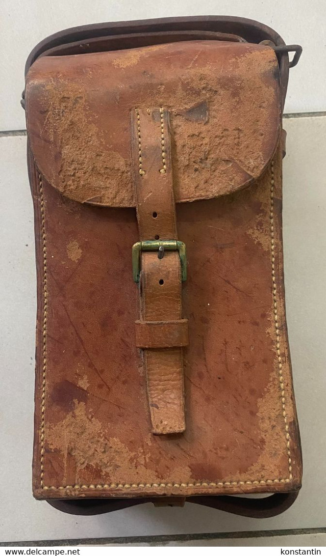 DANISH MADSEN MG AMMUNITION MAGAZINE LEATHER POUCH WITH STRAP - Armes Neutralisées