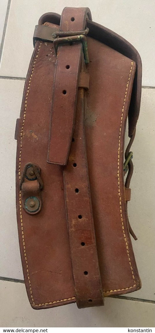 DANISH MADSEN MG AMMUNITION MAGAZINE LEATHER POUCH WITH STRAP - Armes Neutralisées