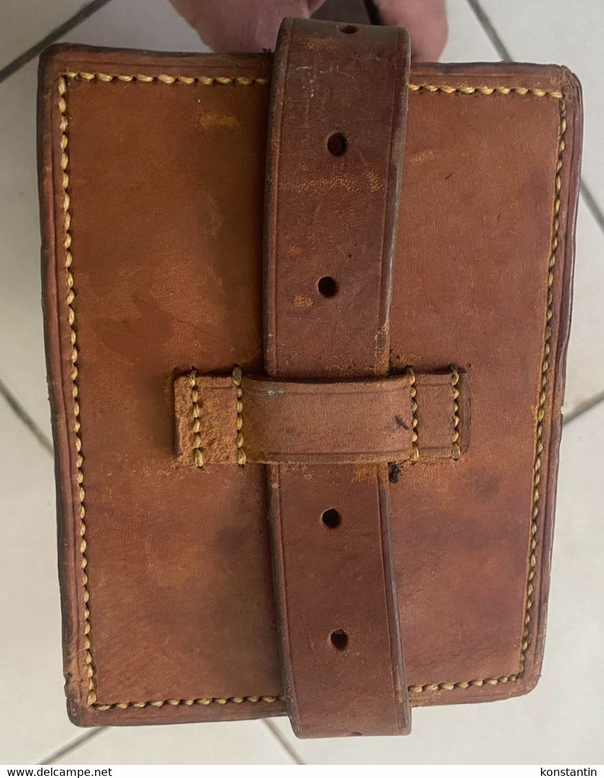 DANISH MADSEN MG AMMUNITION MAGAZINE LEATHER POUCH WITH STRAP