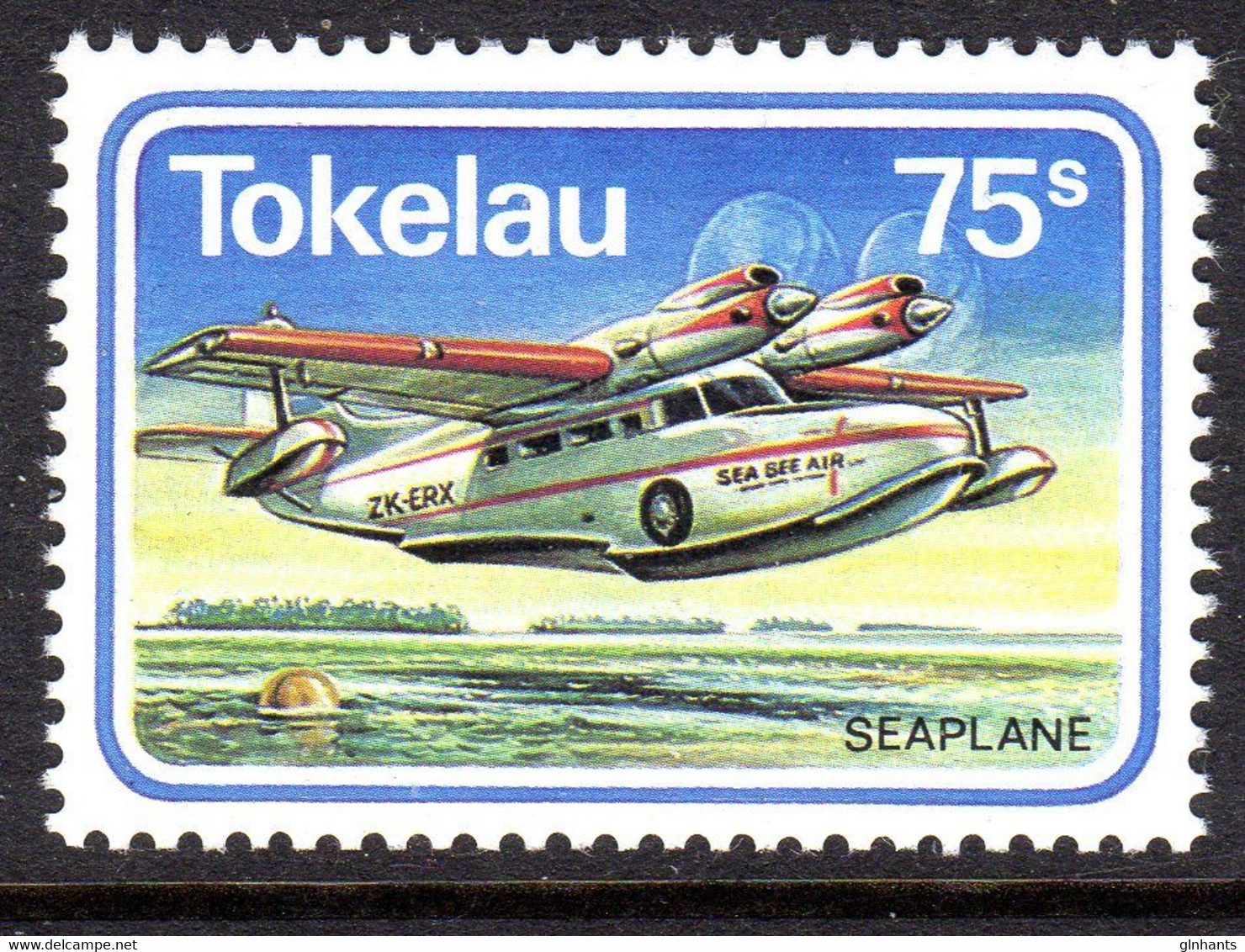TOKELAU - 1983 75s SEAPLANE AIR STAMP FINE MNH ** SG 96 - Tokelau