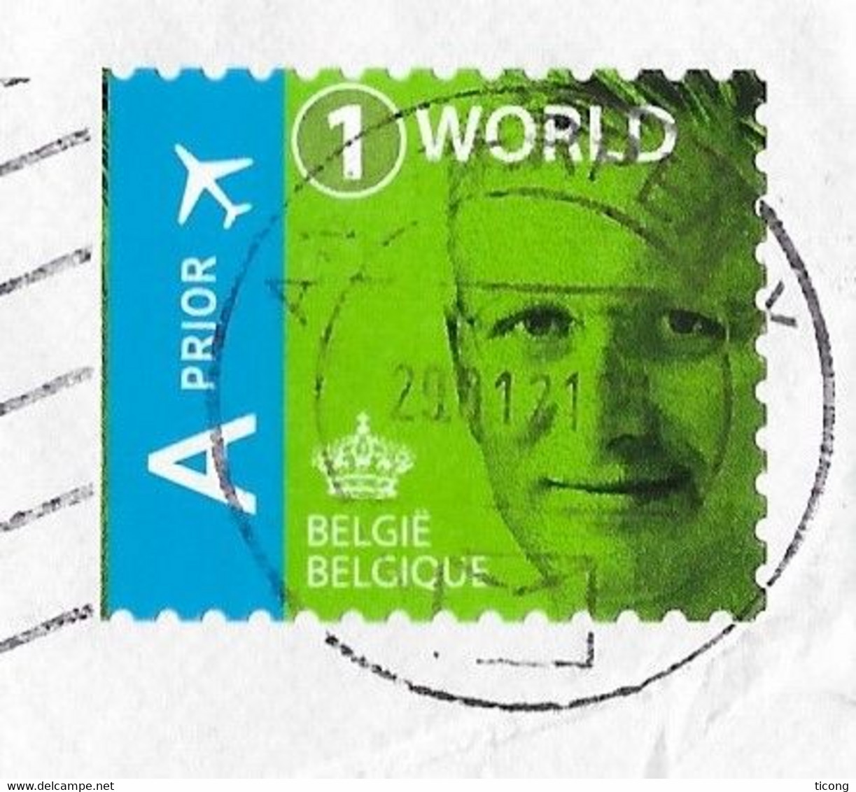 ANTWERPEN BELGIQUE 2021 - ROI PHILIPPE WOLRD MONDE ( DENTELE 3 COTES ) LETTRE ENTIERE, VOIR LES SCANNERS - Briefe U. Dokumente