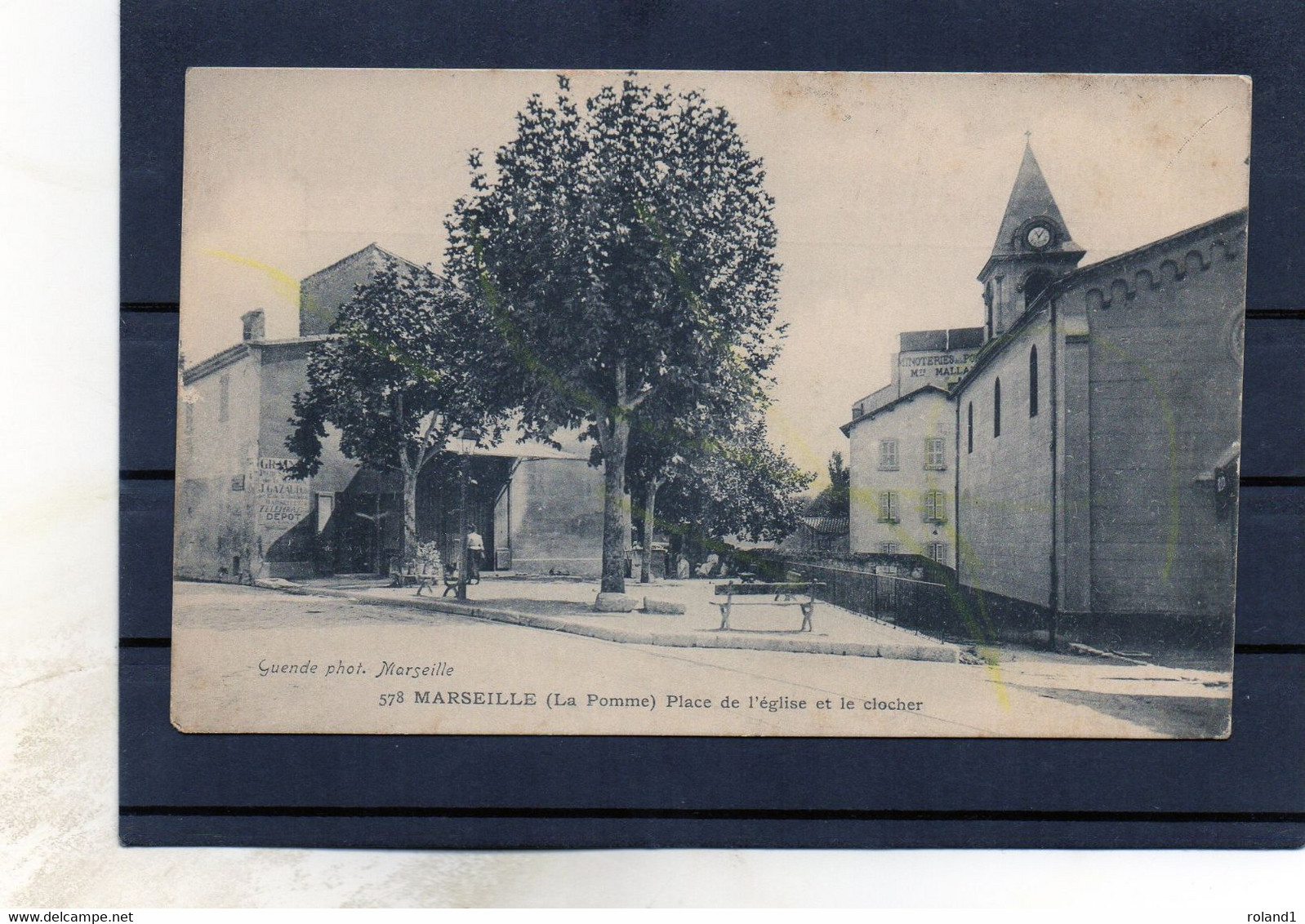 Marseille - La Pomme - Place De L'église Et Le Clocher.( édit. Guende ). - Saint Marcel, La Barasse, St Menet