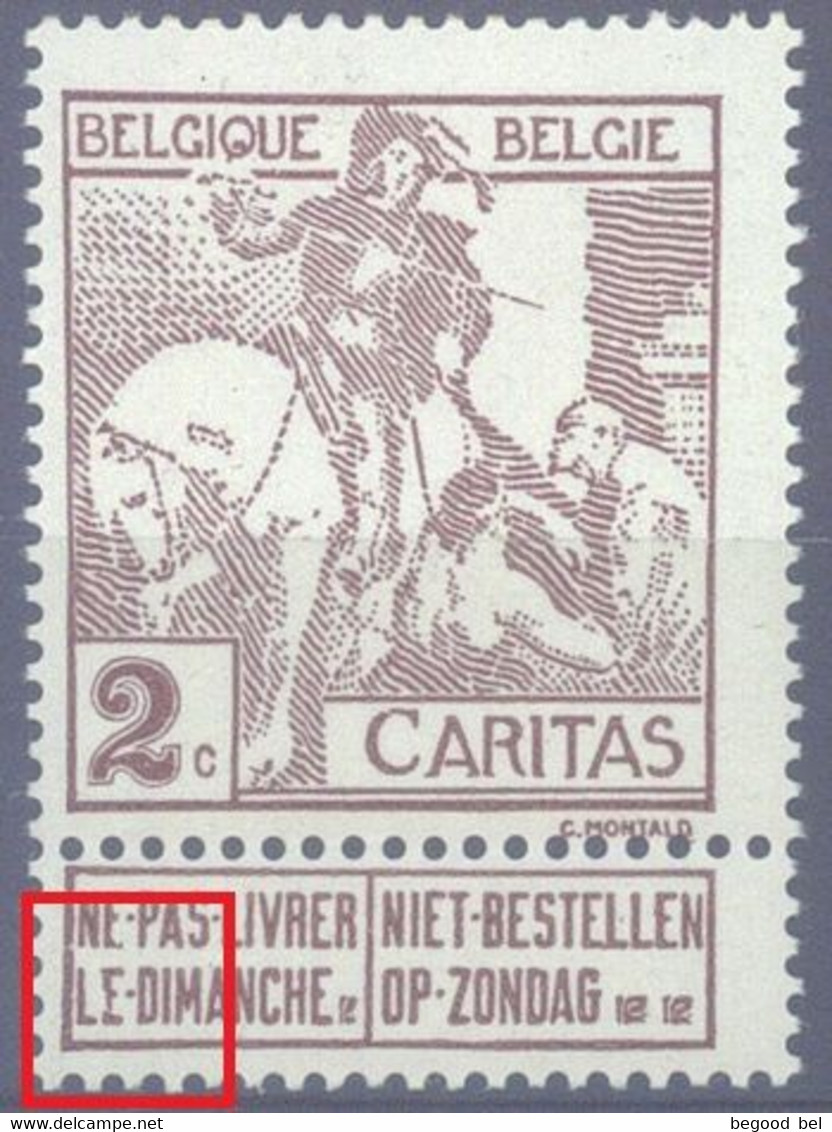 BELGIUM - 1910 - MNH/** - CARITAS COB 85 Luppi V10 E GRIGNOTE - Lot 25698 - Otros & Sin Clasificación