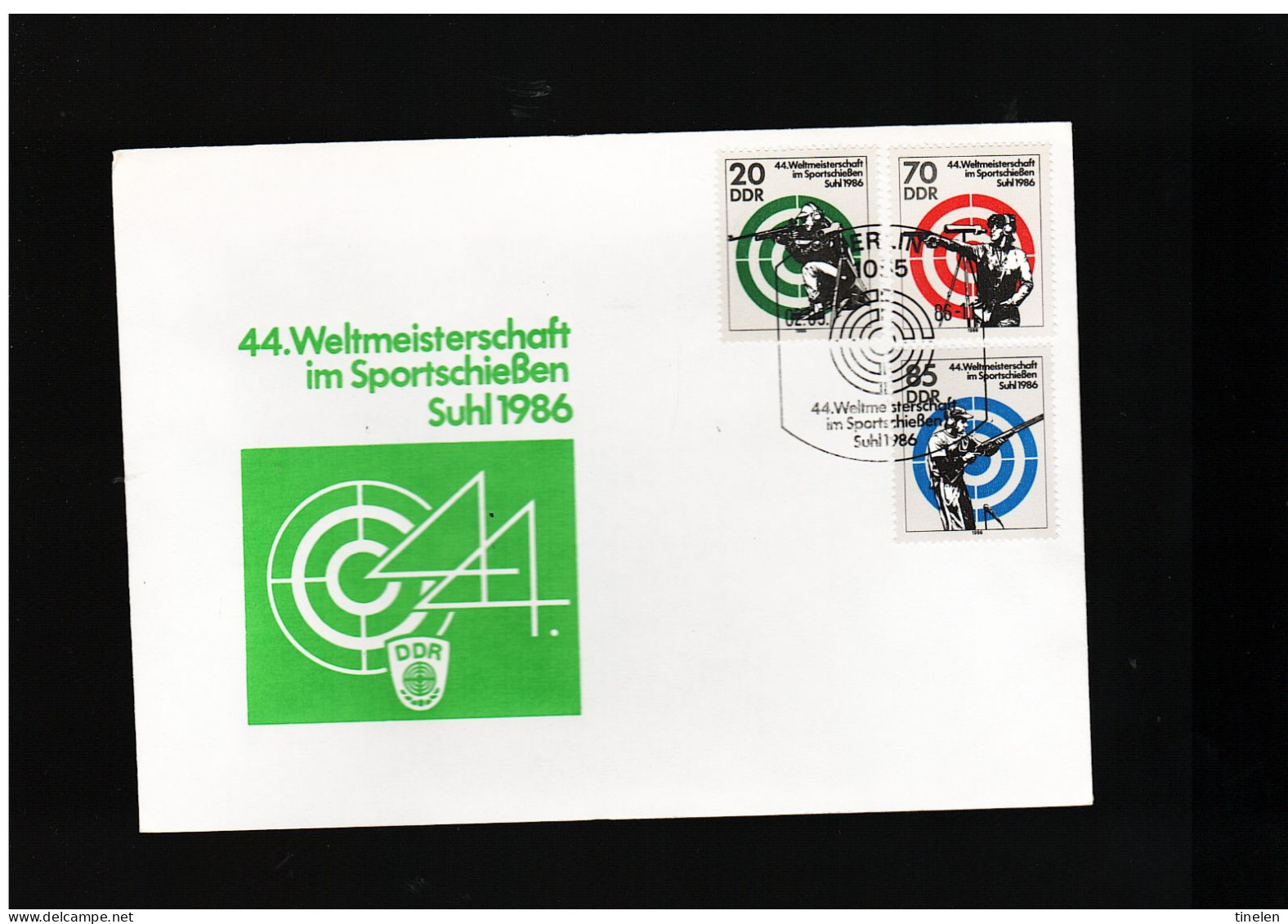 DDR - 2 9 1986 FDC WELTMASTERSCHAFT IM SPORTSCHIESSEN SUHL 1986 - 1981-1990