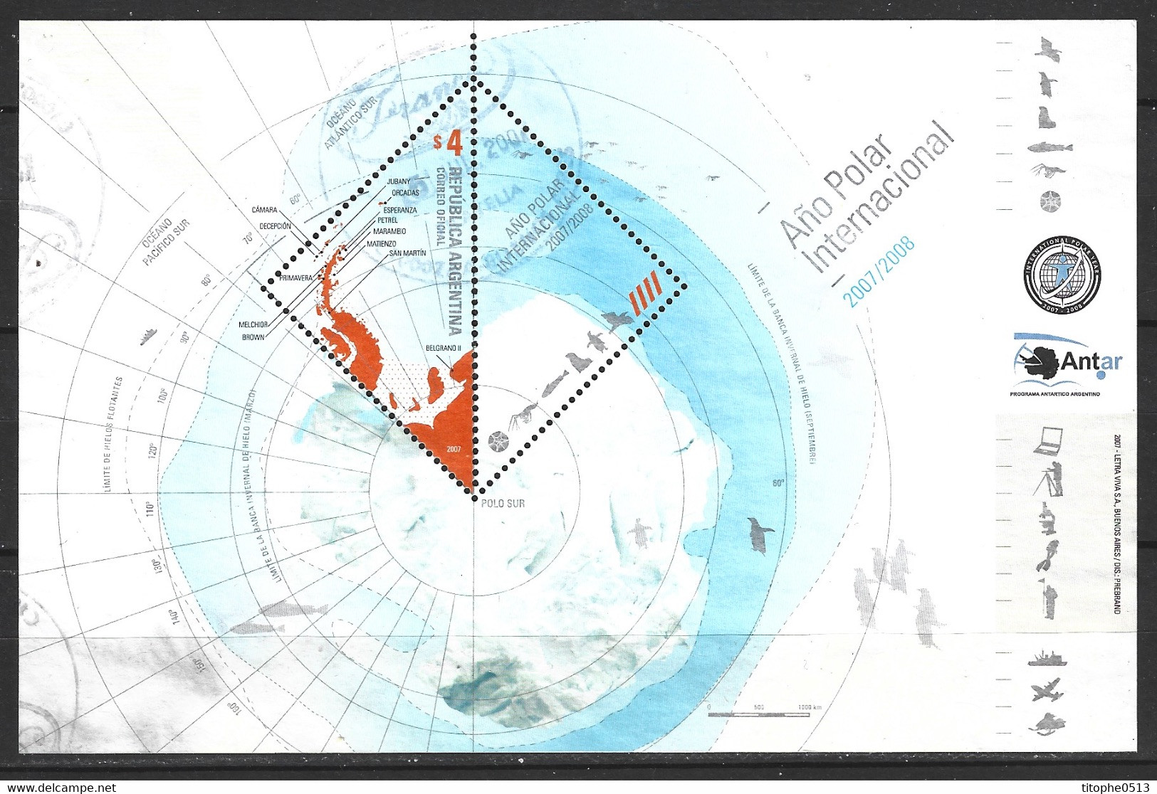 ARGENTINE. BF 93 Oblitéré De 2007. Année Polaire Internationale. - Año Polar Internacional