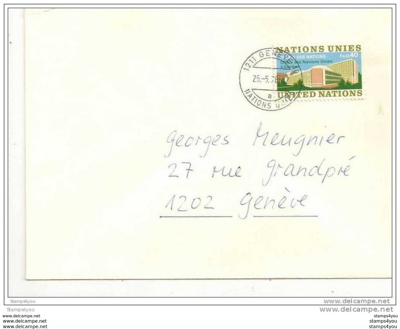 248 - 51 - Enveloppe Commerciale ONU Genève 1978 - Cachet Sans étoile - Briefe U. Dokumente