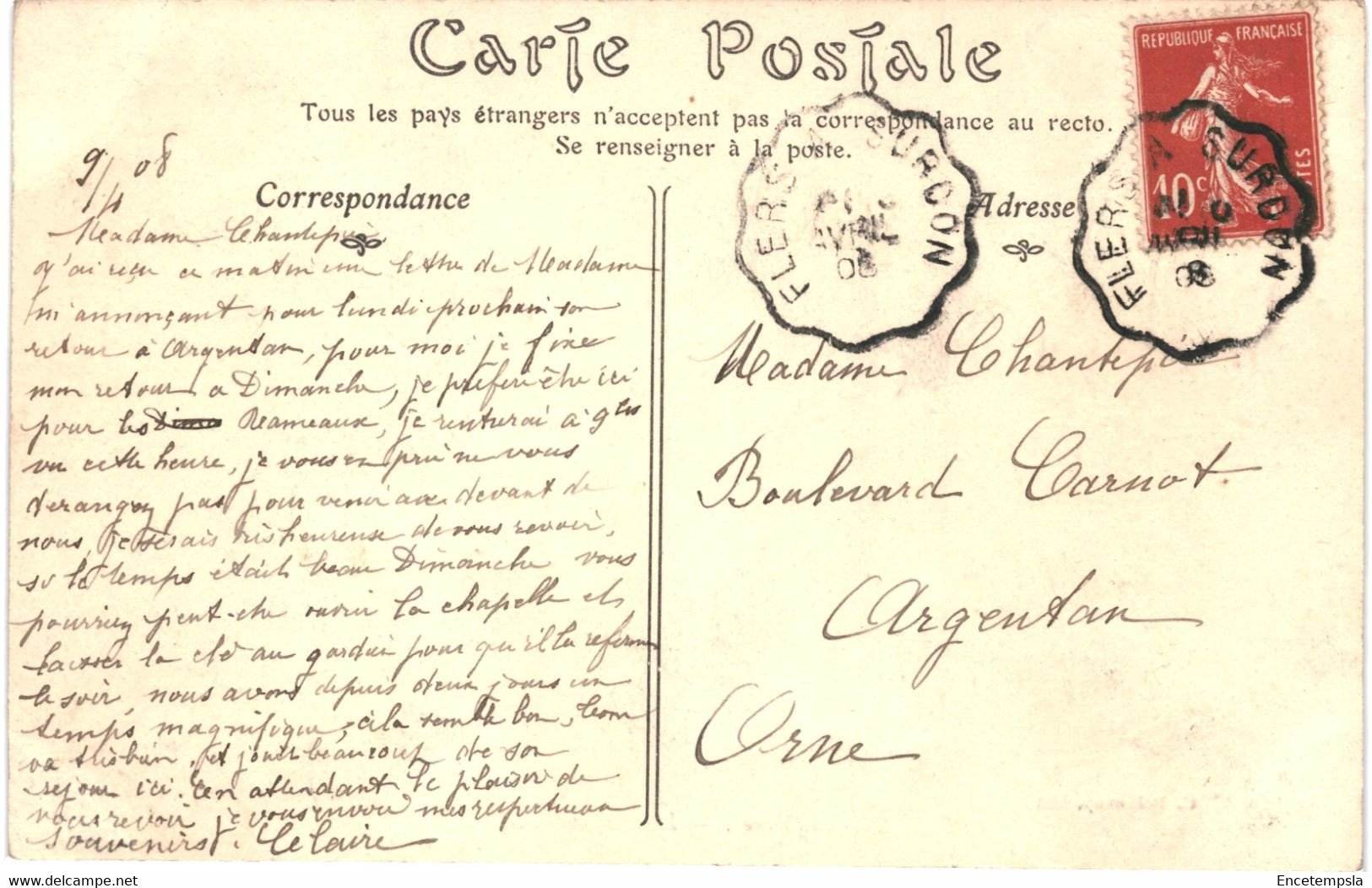 CPA  Carte Postale France Putanges  Hôtel De Ville 1908   VM63599 - Putanges