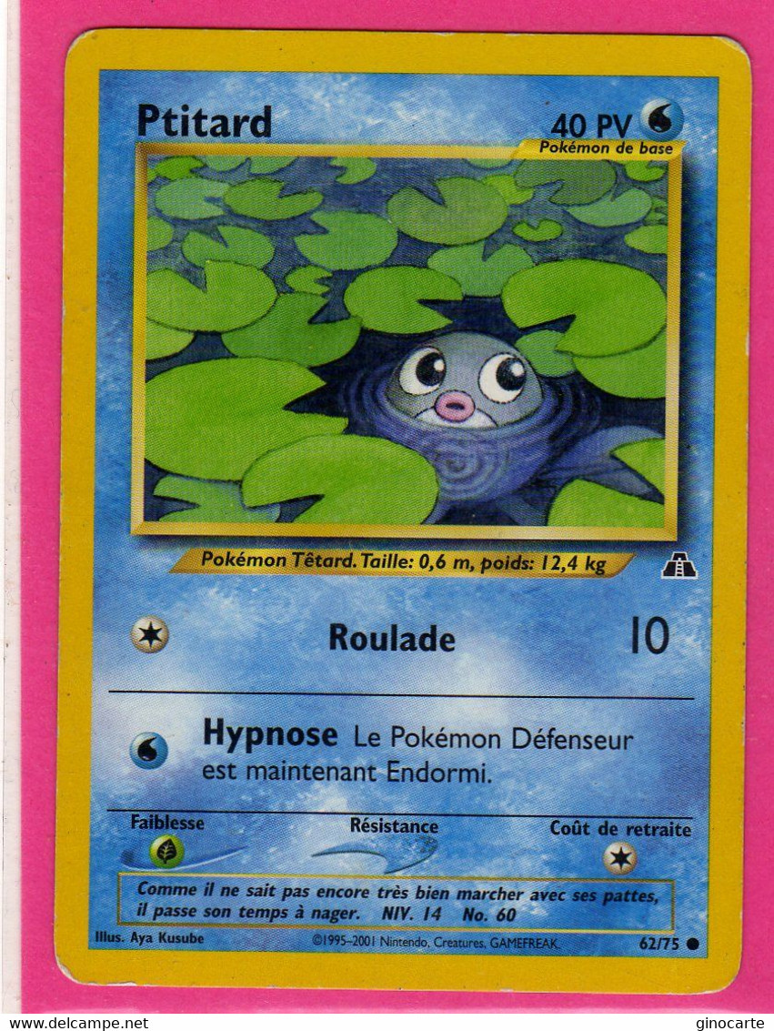 Carte Pokemon Francaise 1995 Wizards Neo Discovery 62/75 Ptitard 40pv Occasion - Wizards